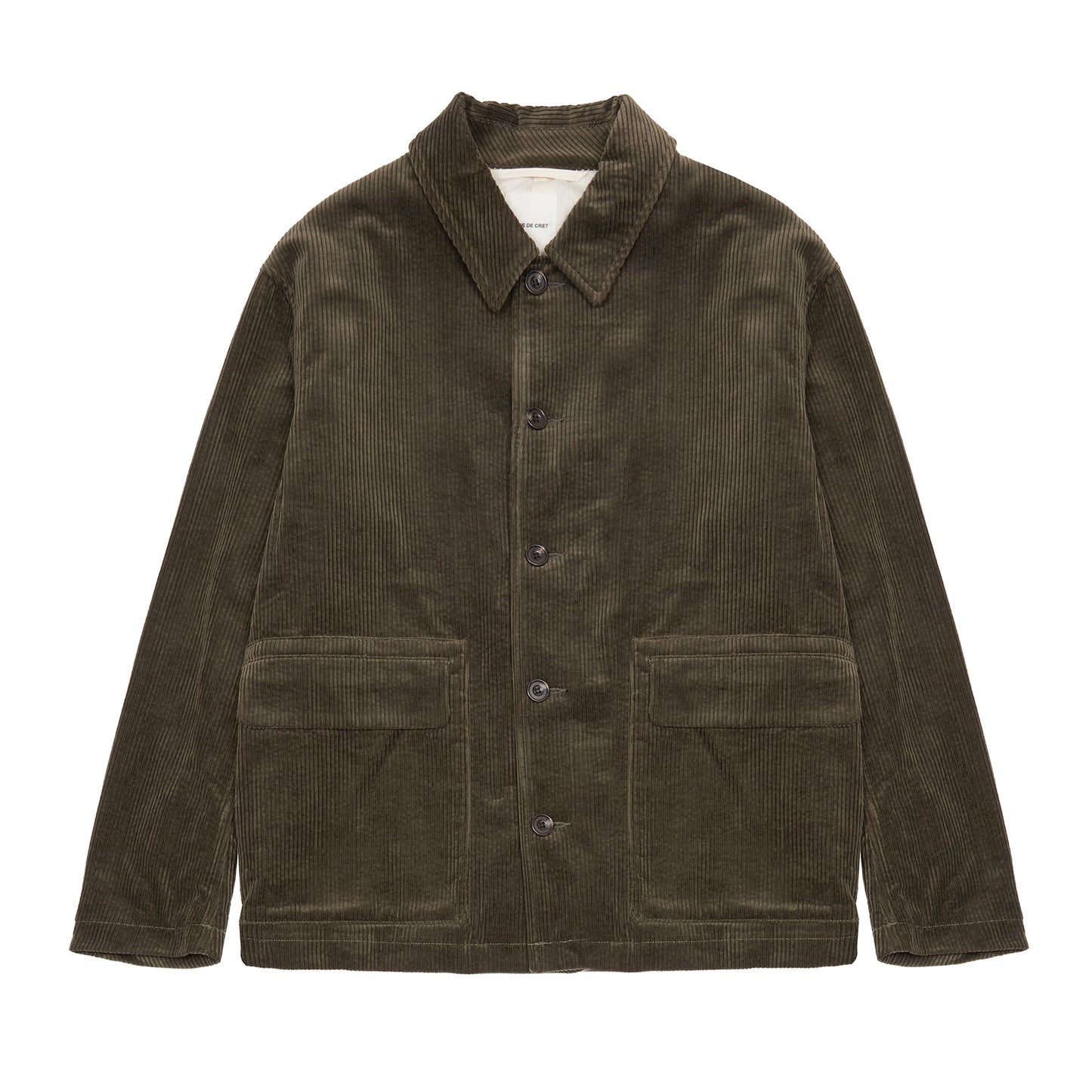 Sage de Cret Corduroy Short Coverall Jacket in Olive