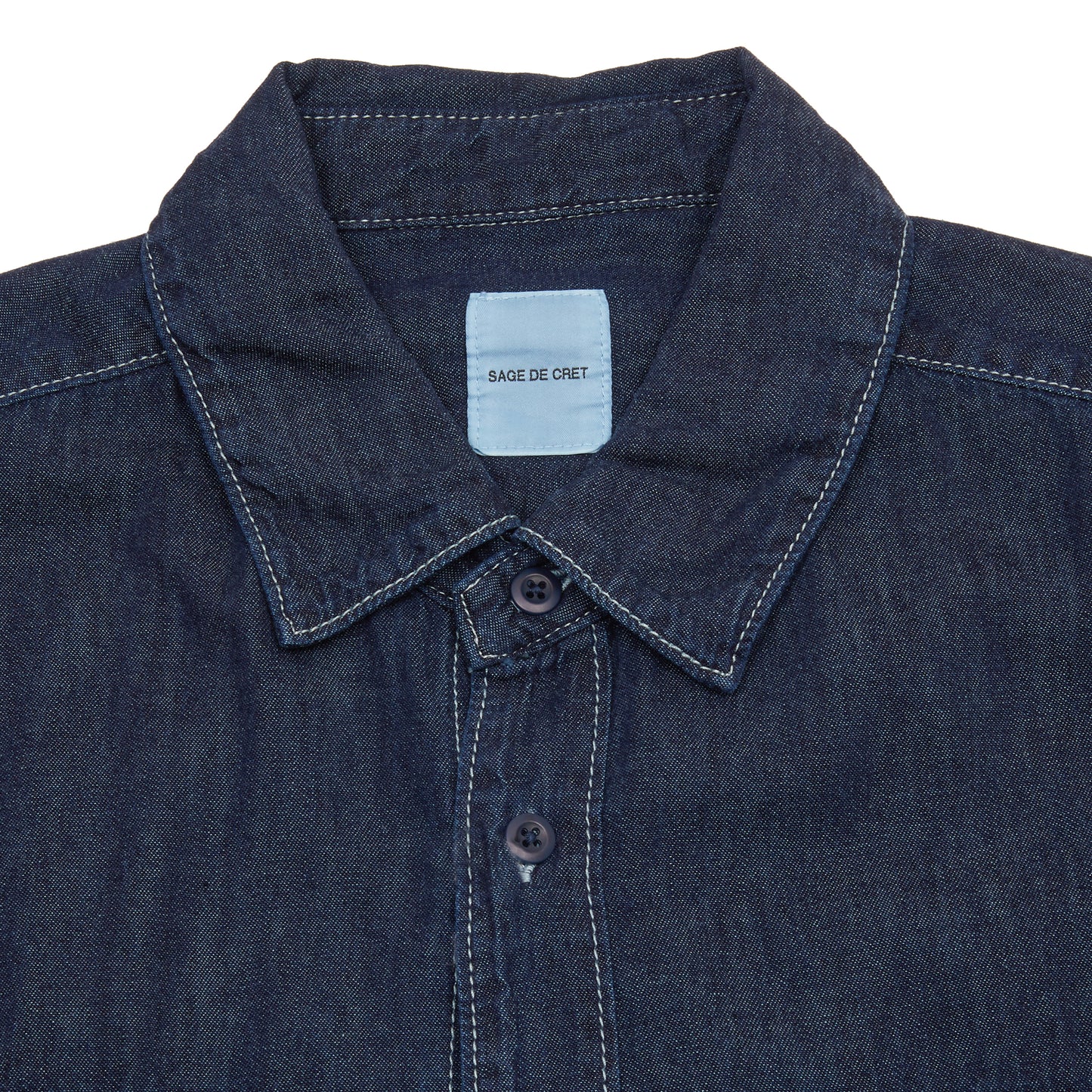 Sage De Cret Denim Work Shirt in Navy