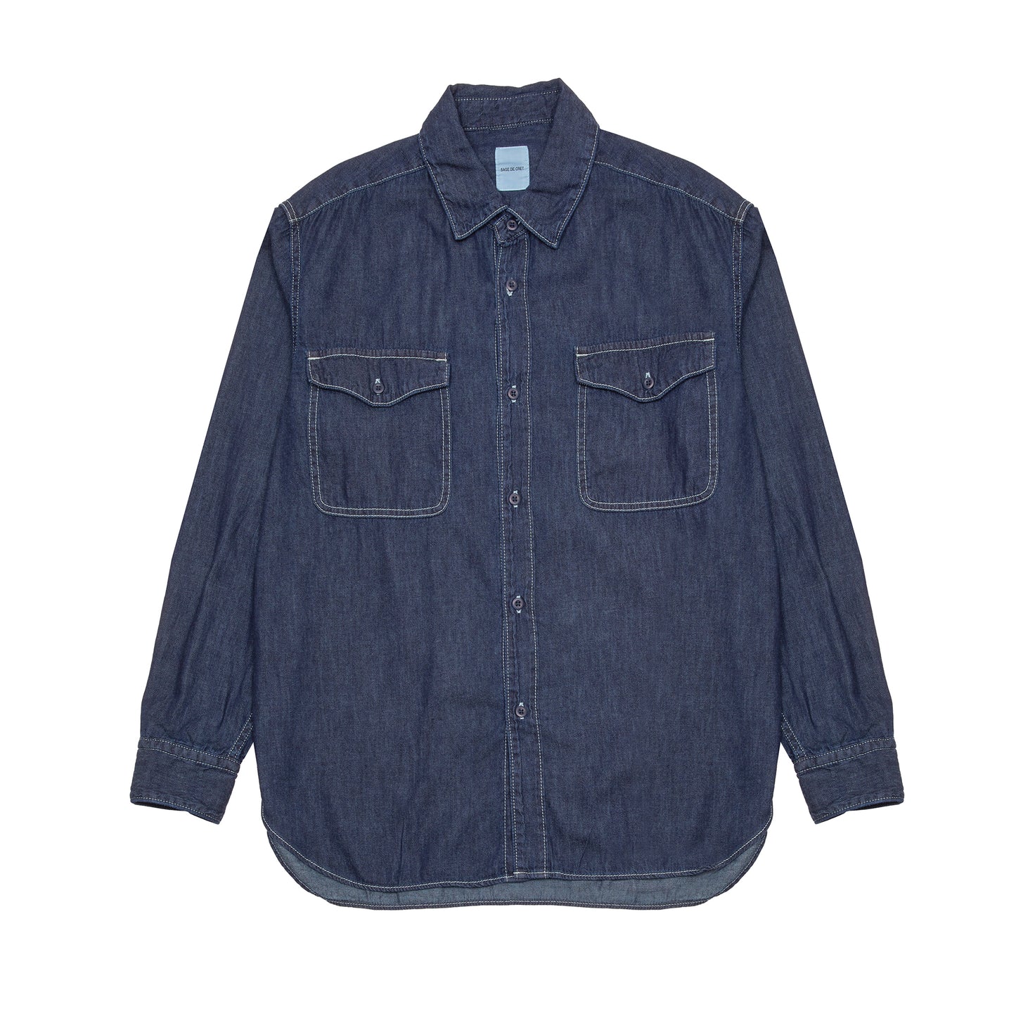Sage De Cret Denim Work Shirt in Navy
