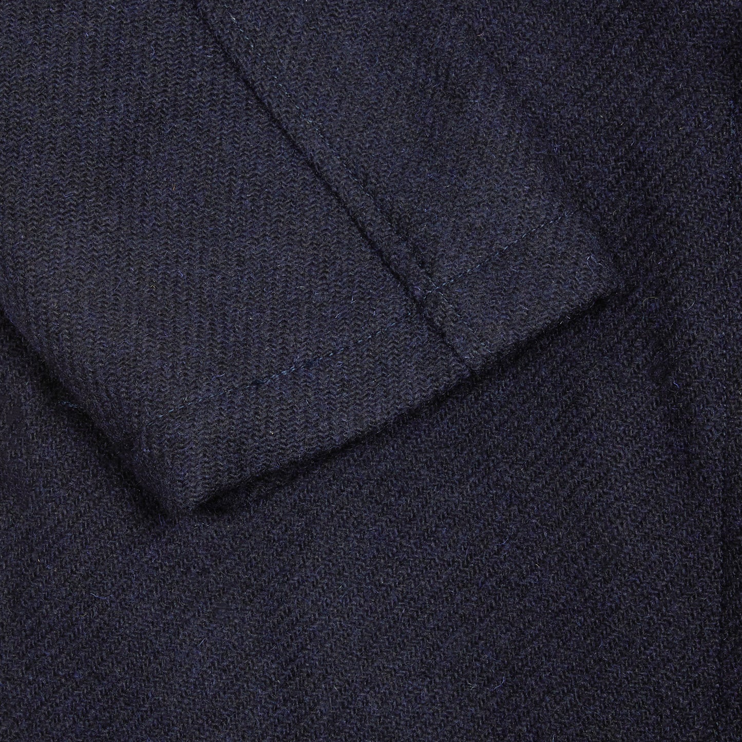 Sage de Cret Harris Tweed Ulster Collar Long Coat in Navy