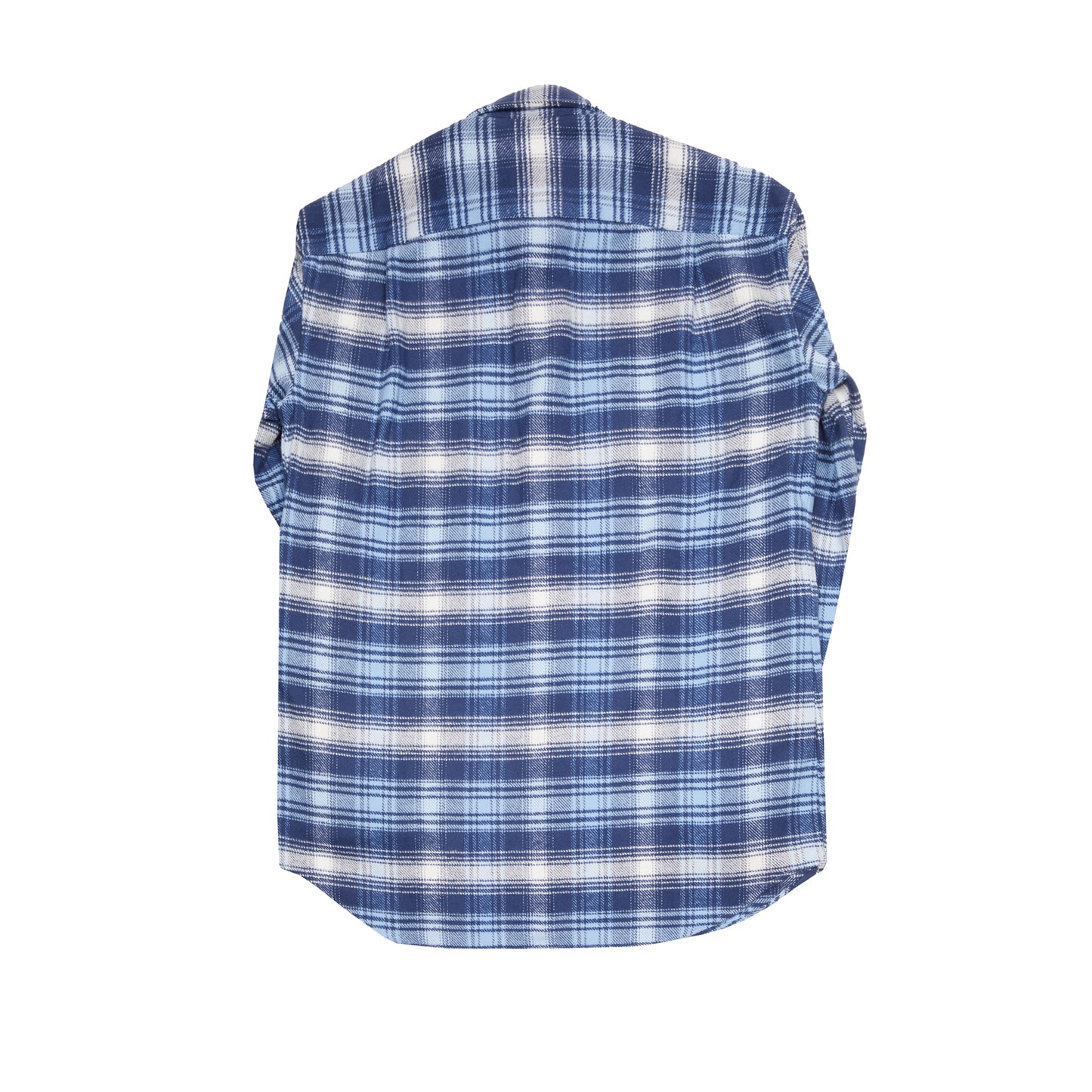 Salvatore Piccolo Mirko Cotton Flannel Overshirt in Blue Check