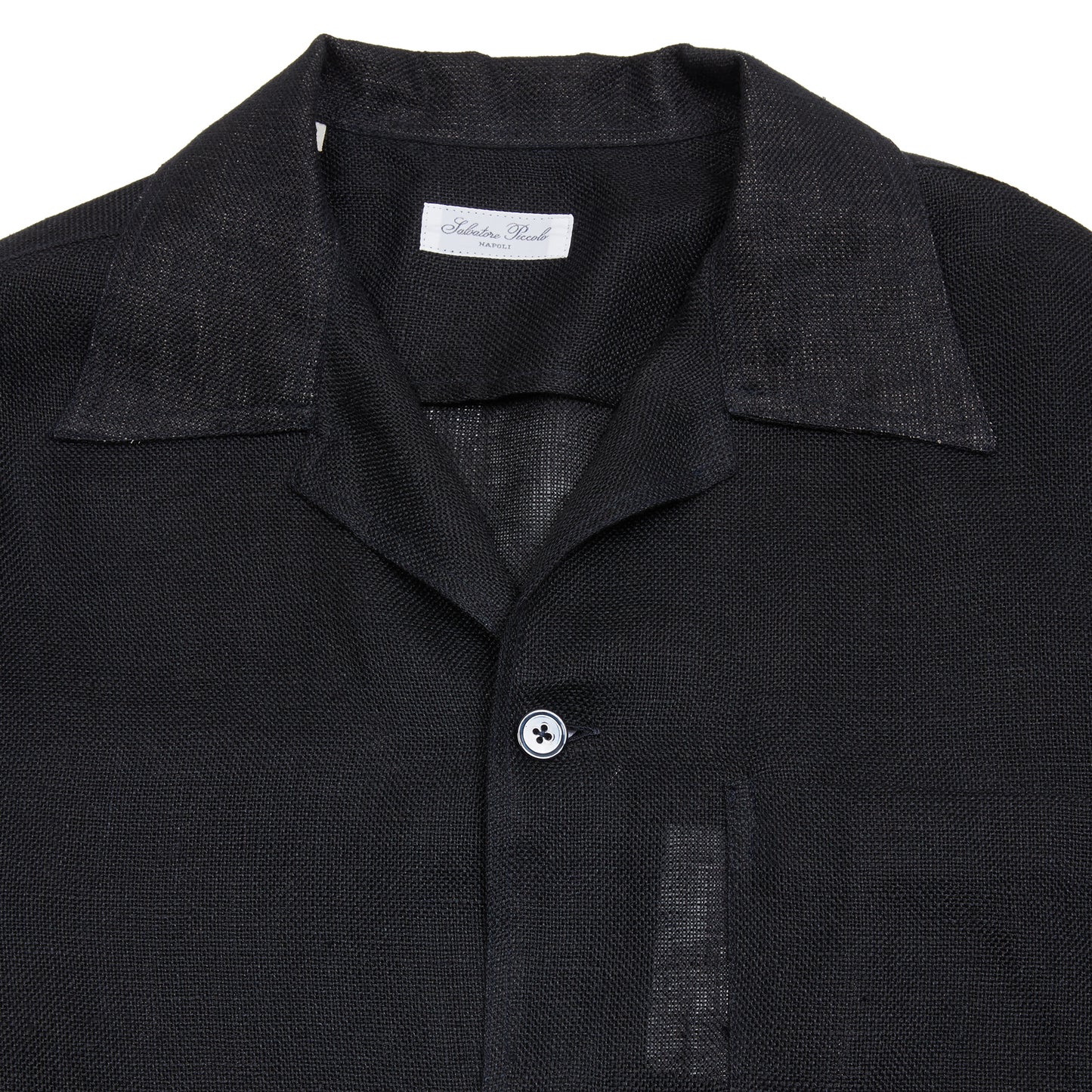 Salvatore Piccolo Vietnam Linen Overshirt in Black