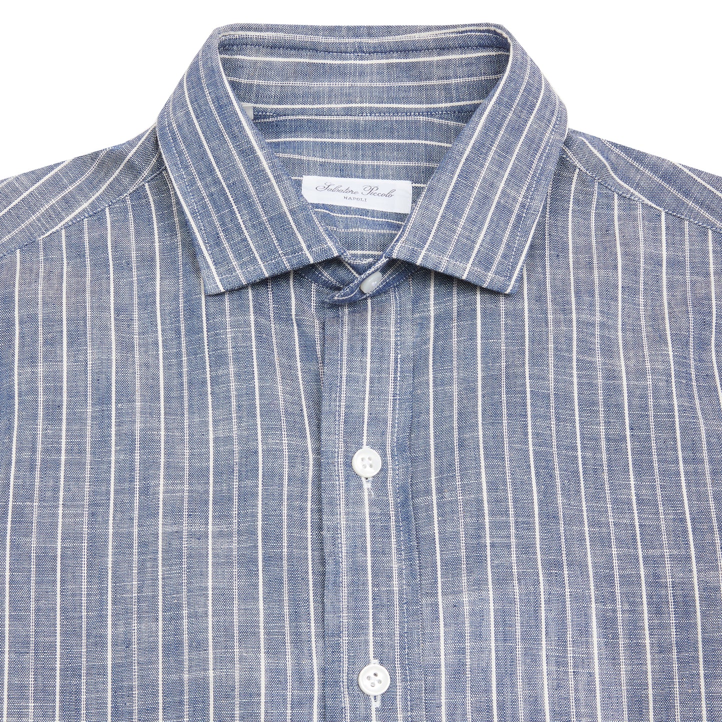 Salvatore Piccolo Classico Shirt in Blue x White Stripe