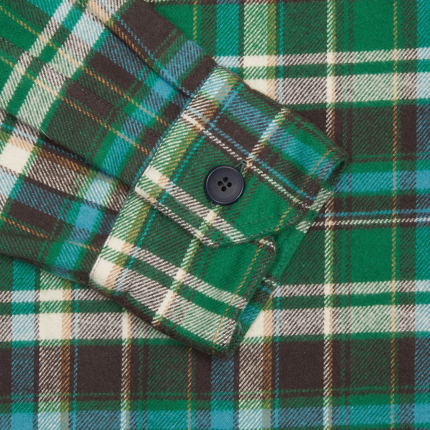 Salvatore Piccolo Vietnam Flannel Overshirt in Green Check