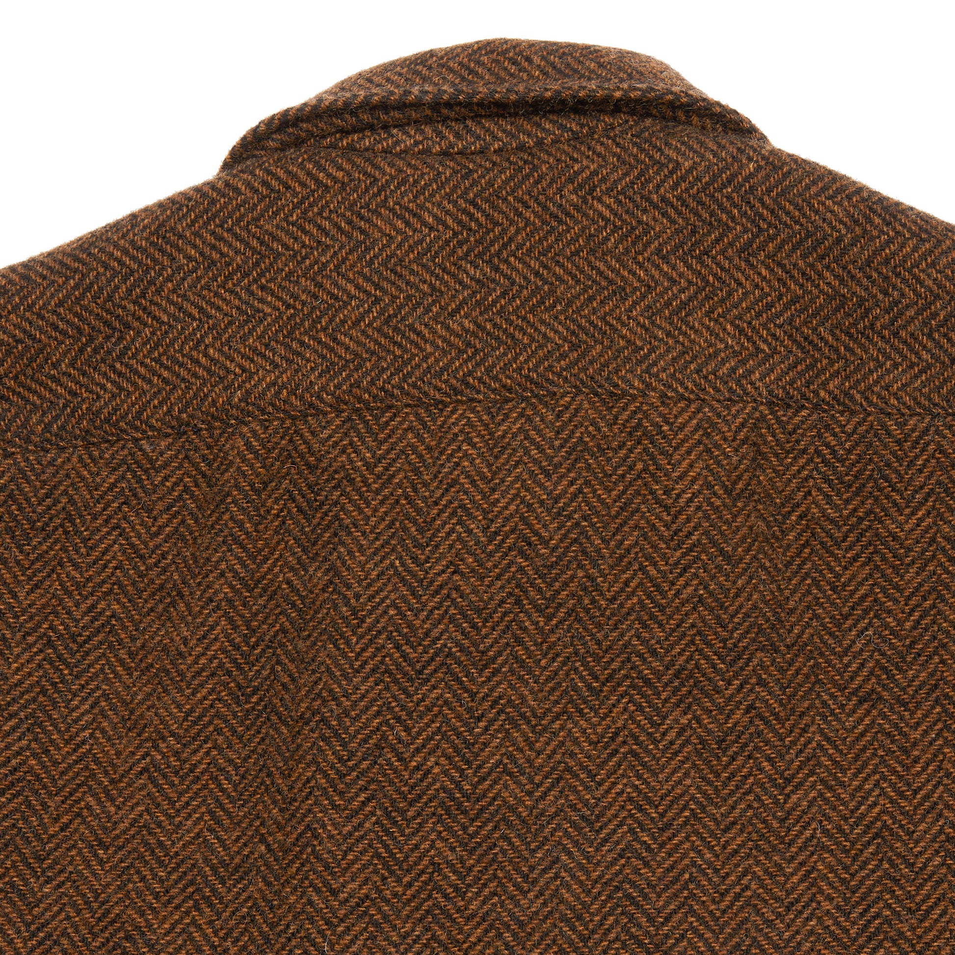 Salvatore Piccolo Bert Wool Overshirt in Brown Herringbone