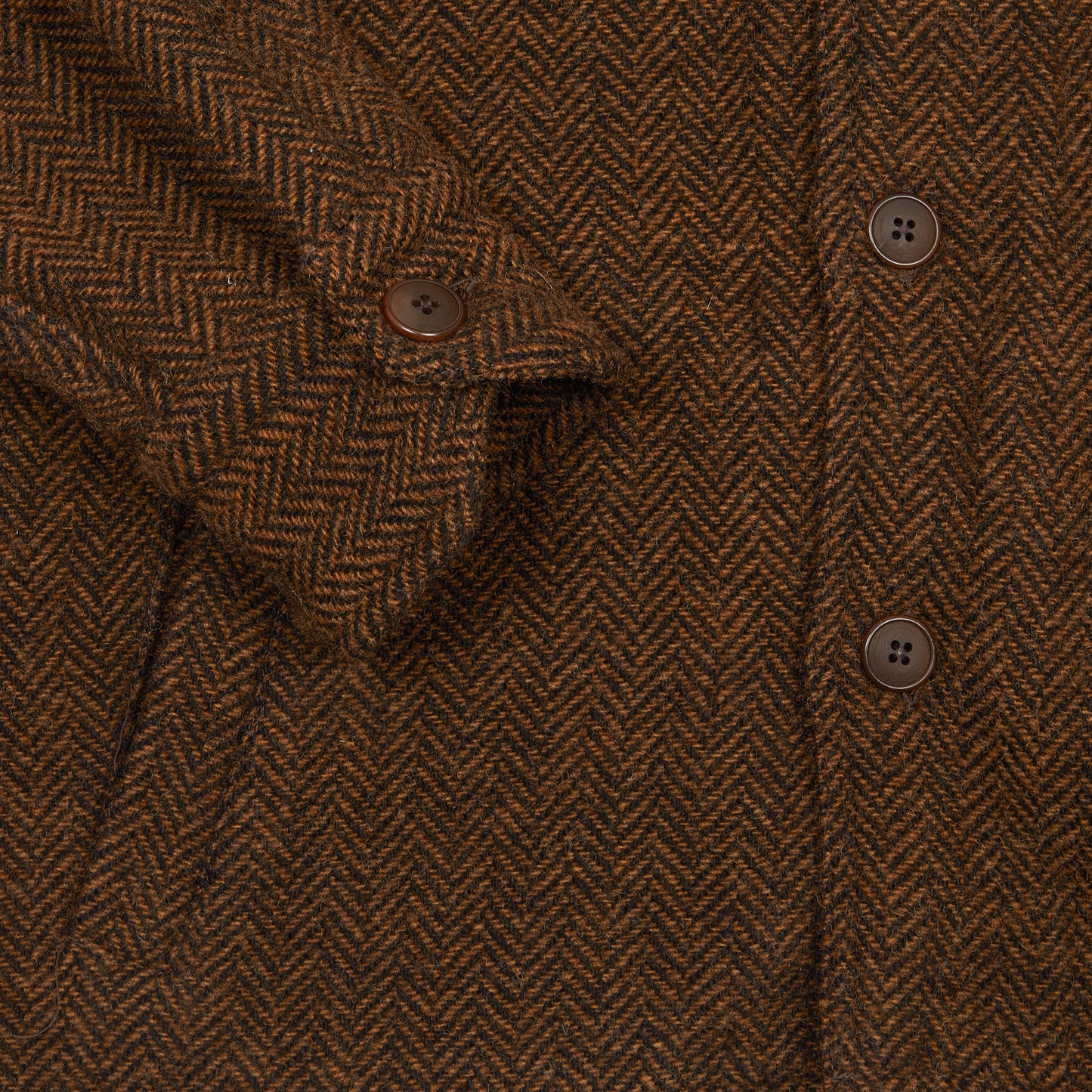 Salvatore Piccolo Bert Wool Overshirt in Brown Herringbone