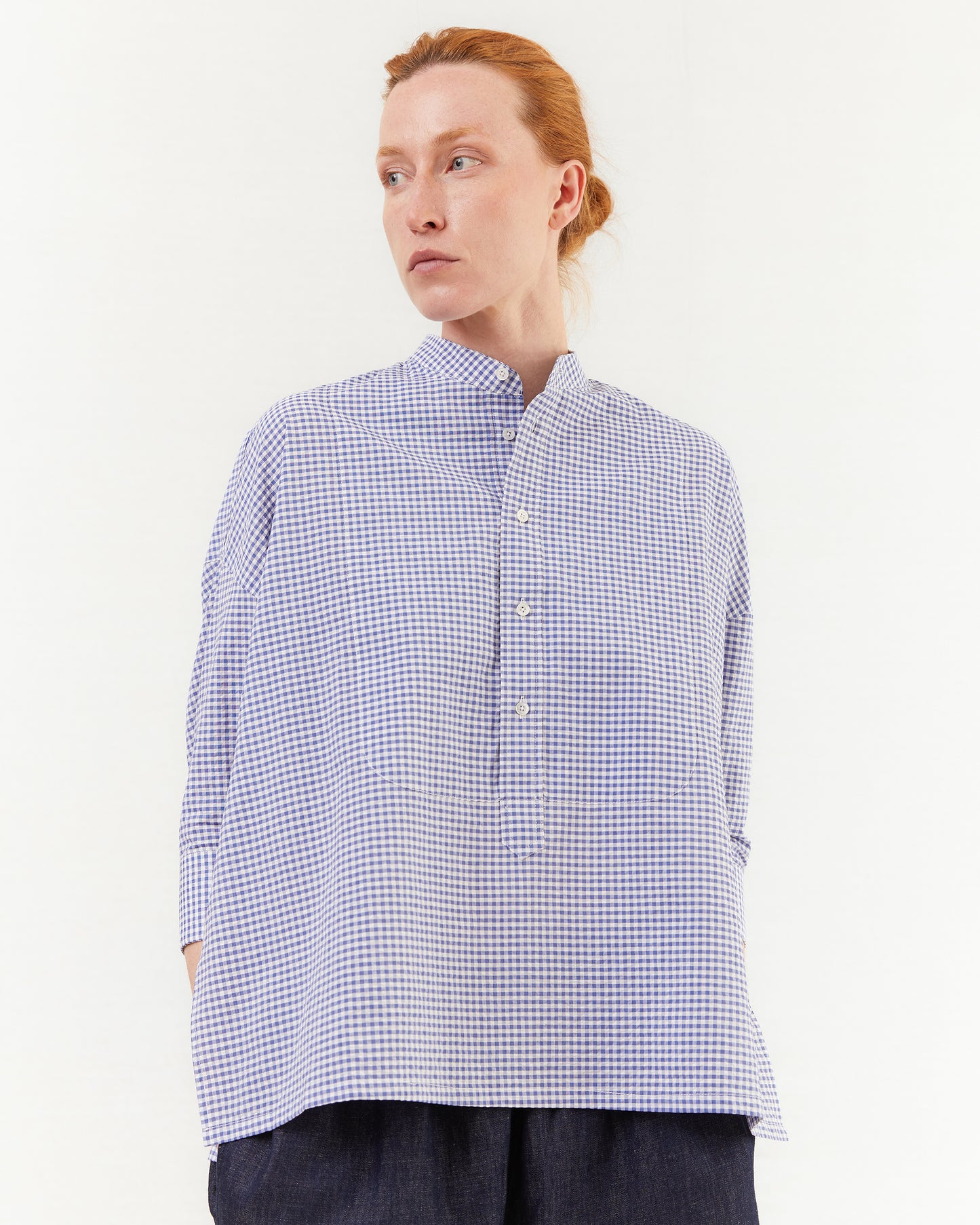 Salvatore Piccolo Women's Tina Shirt in Blue Gingham