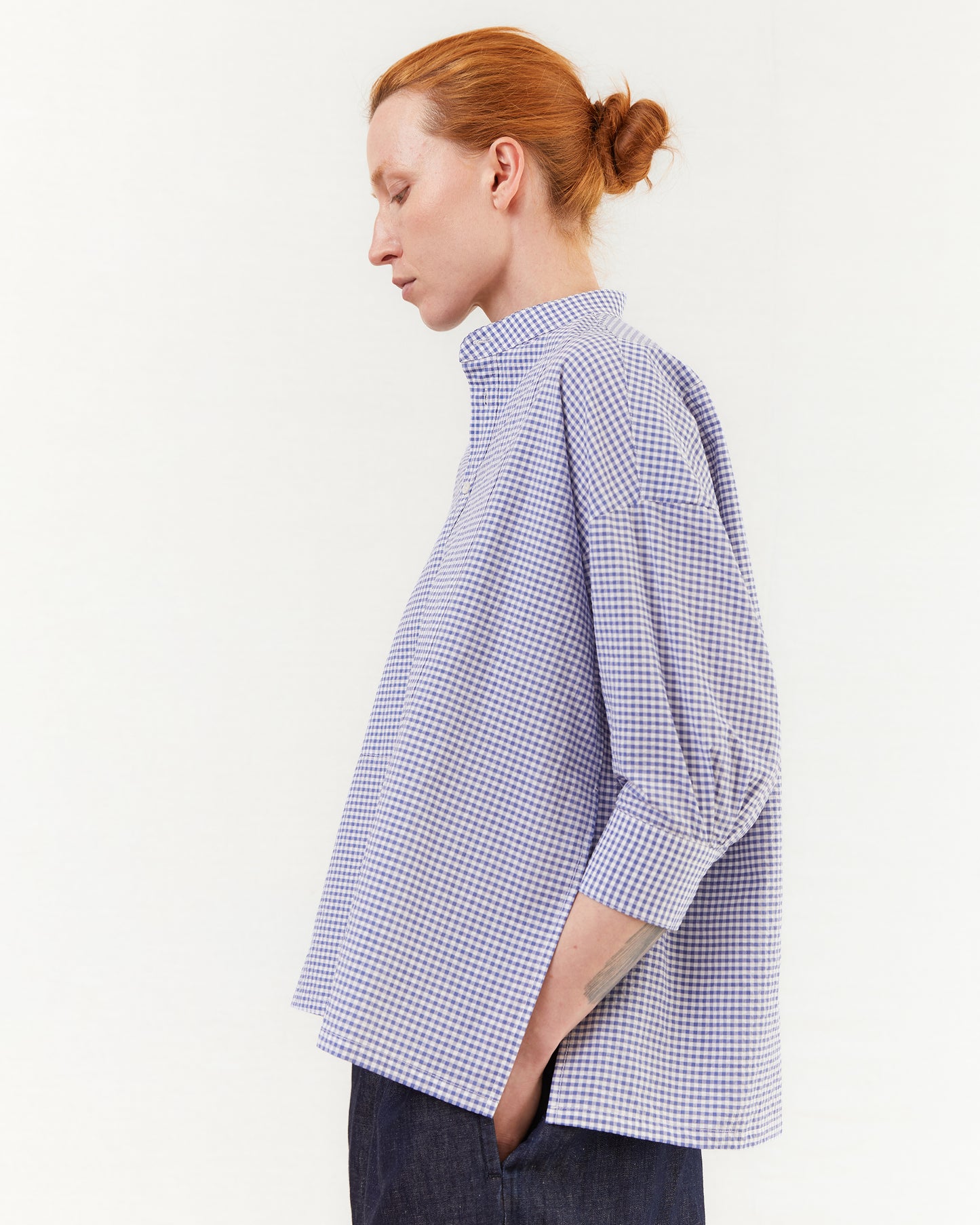 Salvatore Piccolo Women's Tina Shirt in Blue Gingham