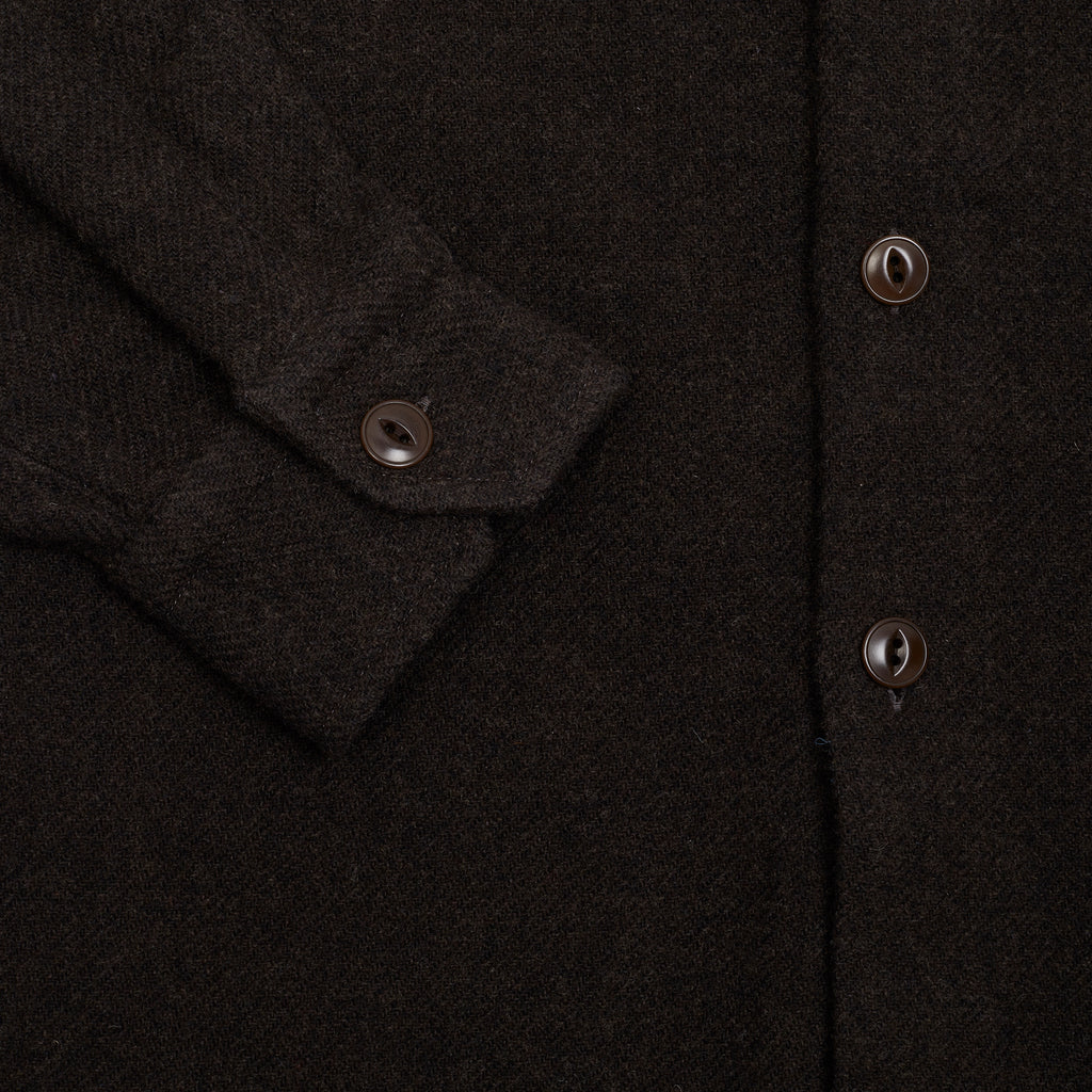 Salvatore Piccolo Virgin Wool Work Shirt in Brown Dick's Edinburgh