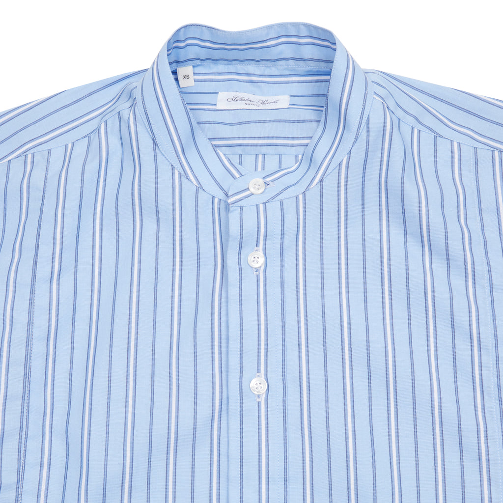 Salvatore Piccolo Women's Collarless Pop-Over Shirt in Blue Stripe – Dick's  Edinburgh