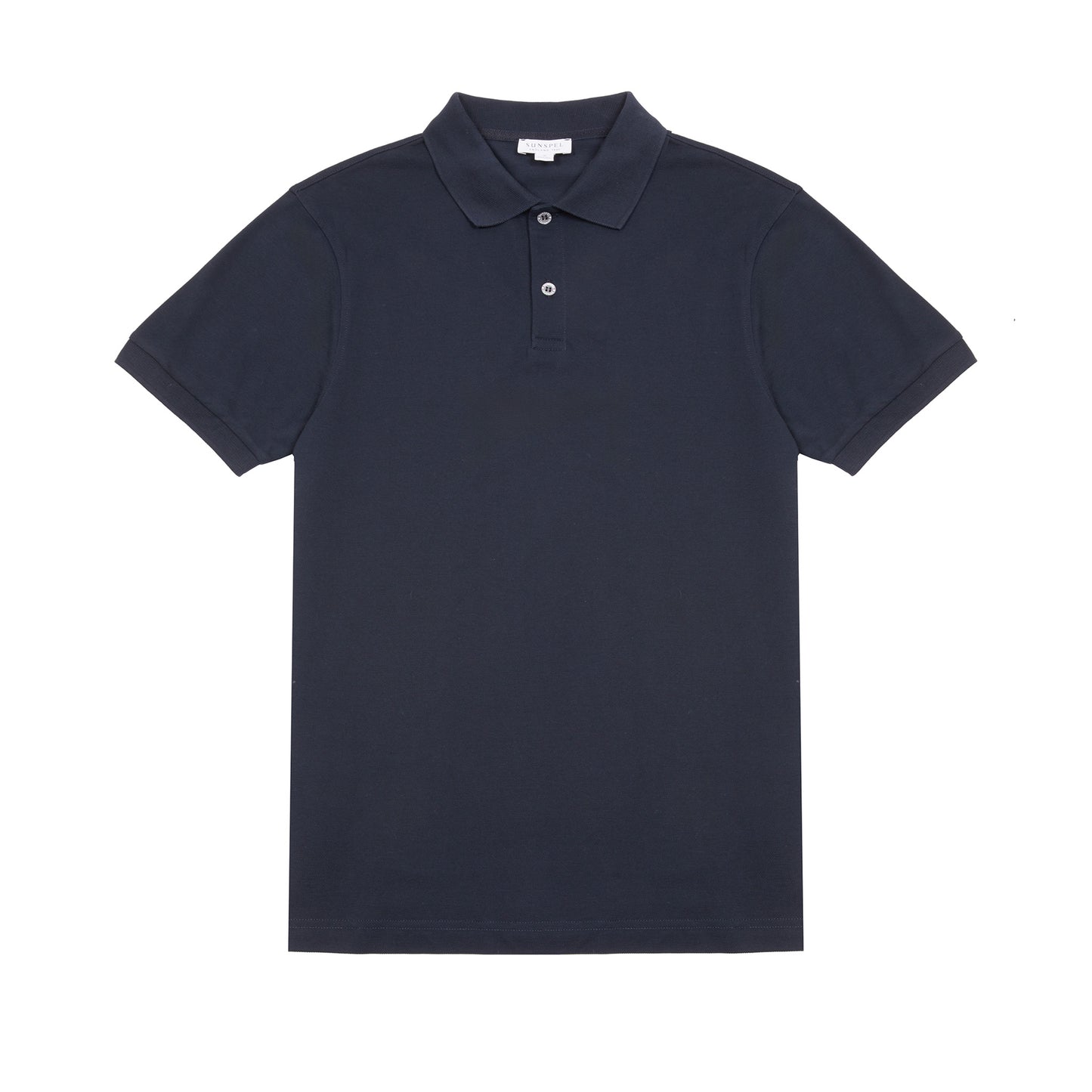 Sunspel Piqué Polo Shirt in Midnight Navy