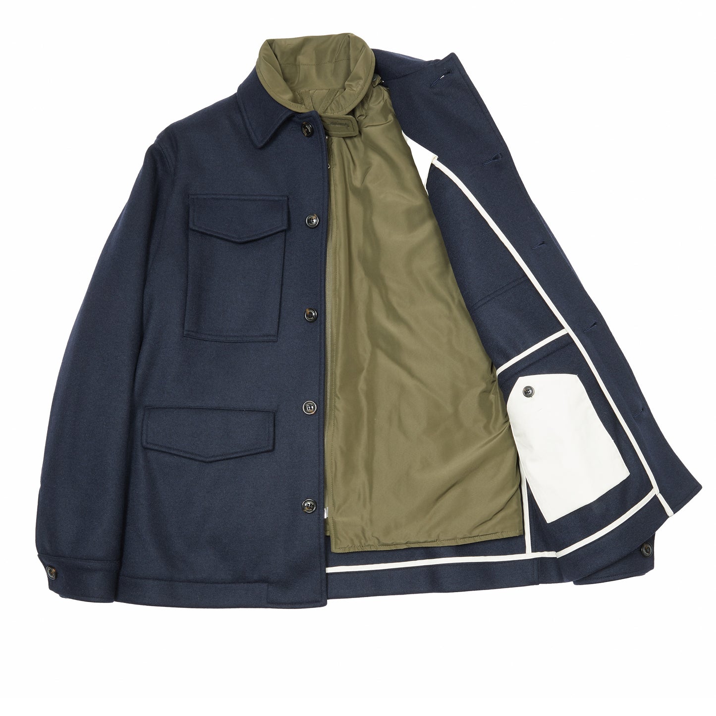 Valstar Demetry Wool Felt Field Jacket in Navy