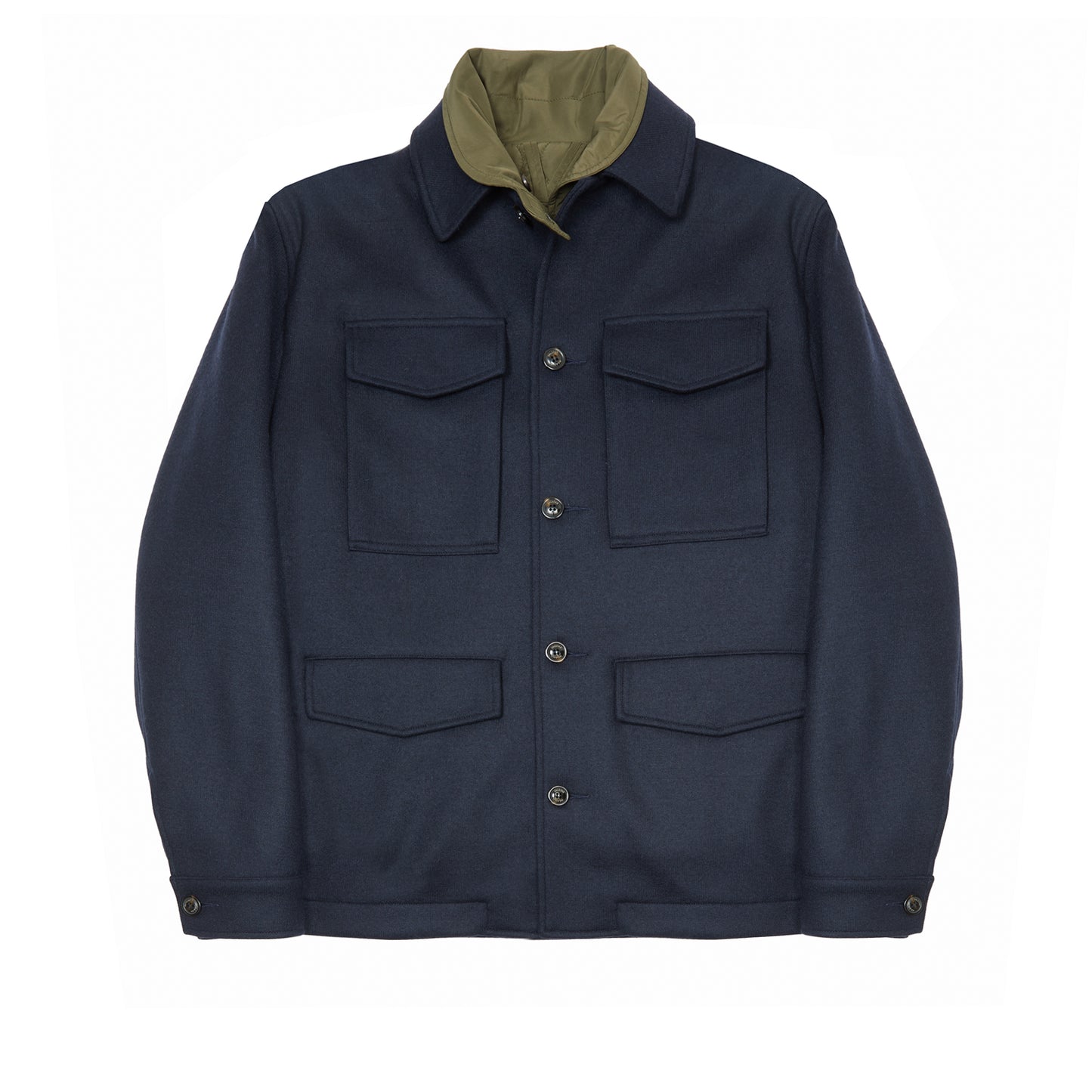 Valstar Demetry Wool Felt Field Jacket in Navy