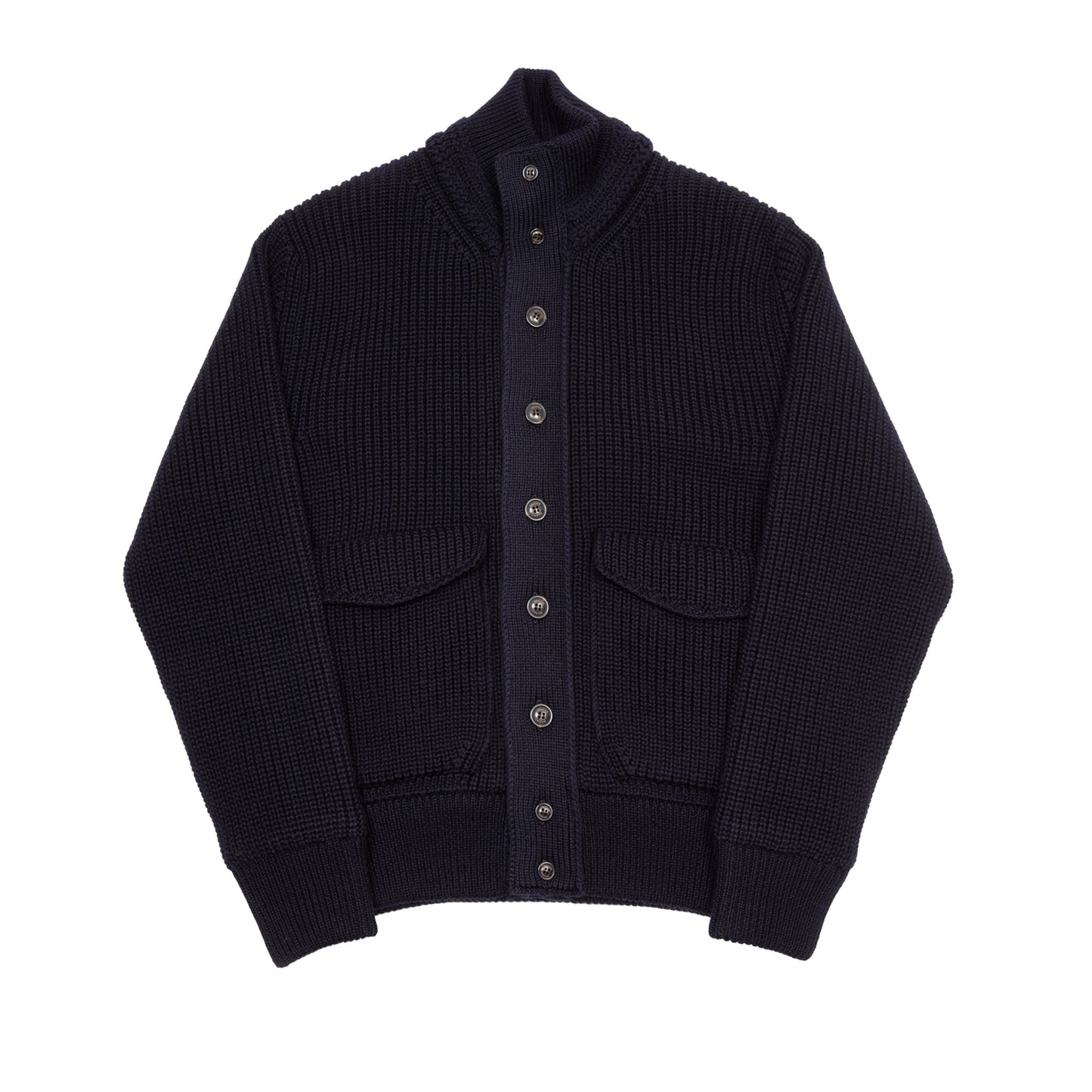 Valstar Valstarino Knitted Virgin Wool Jacket in Navy