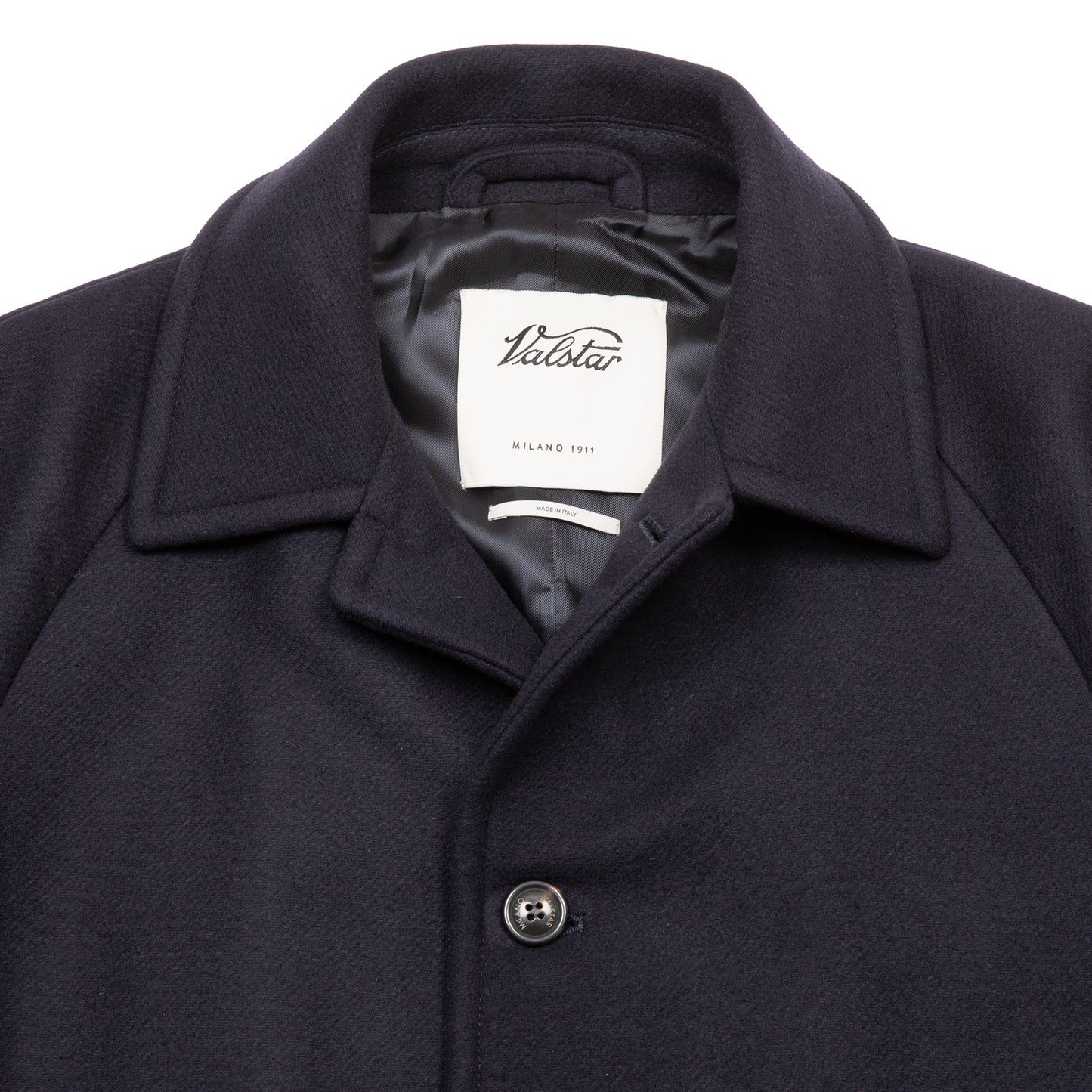 Valstar Vittoria Felted Virgin Wool Overcoat in Navy