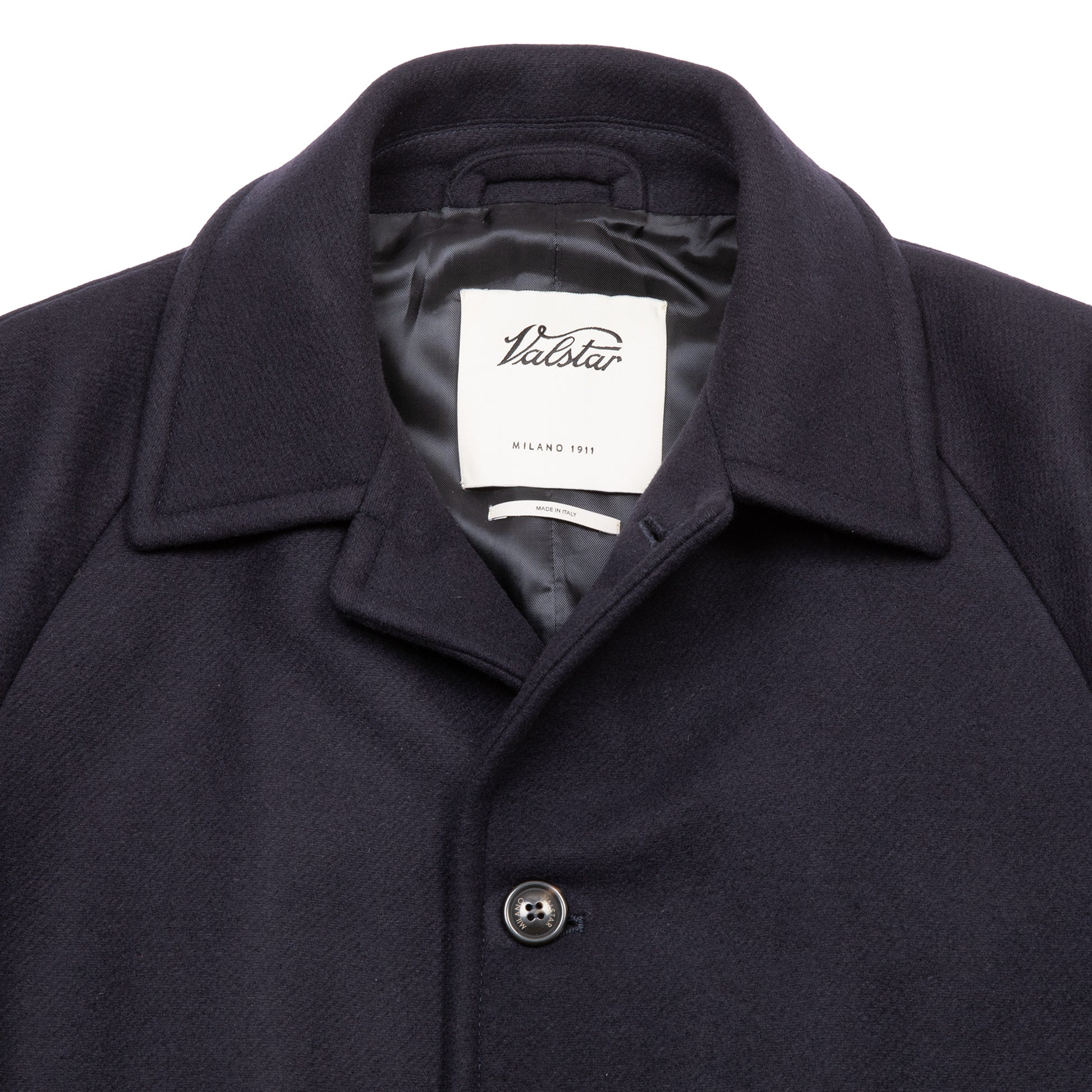 Valstar Vittoria Felted Virgin Wool Overcoat in Navy