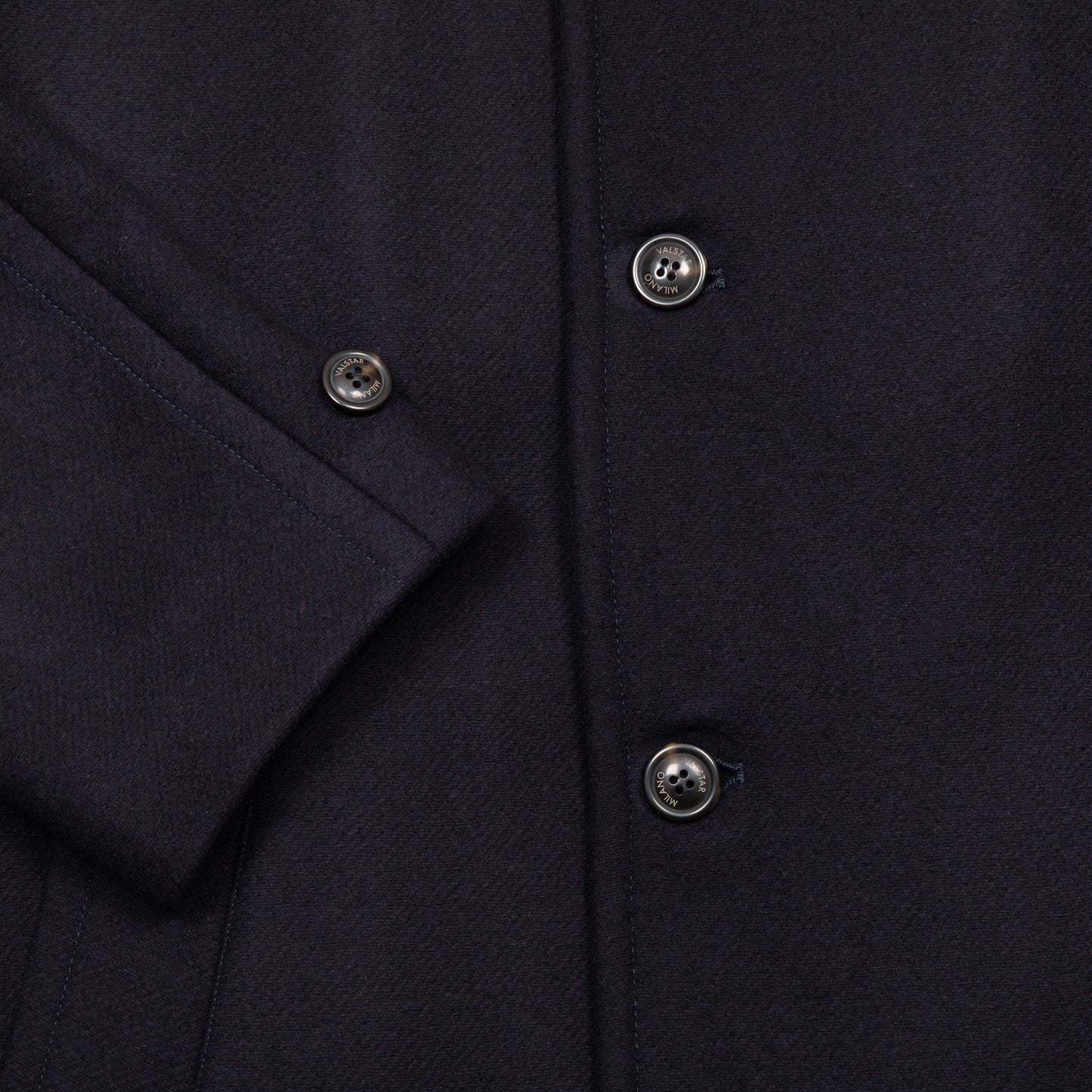 Valstar Vittoria Felted Virgin Wool Overcoat in Navy