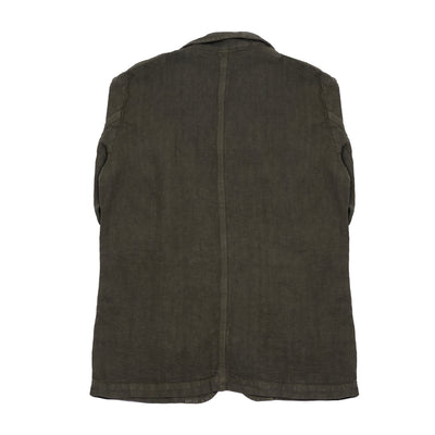 Four pocket workwear blazer in heavy linen. 100% Linen. Made in France.