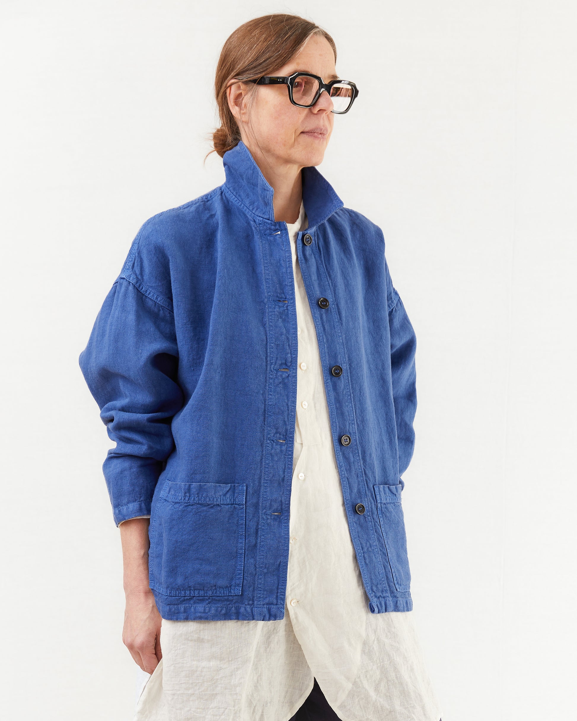 Vetra Women's 3L39/6L Heavy Linen Jacket in Peacock