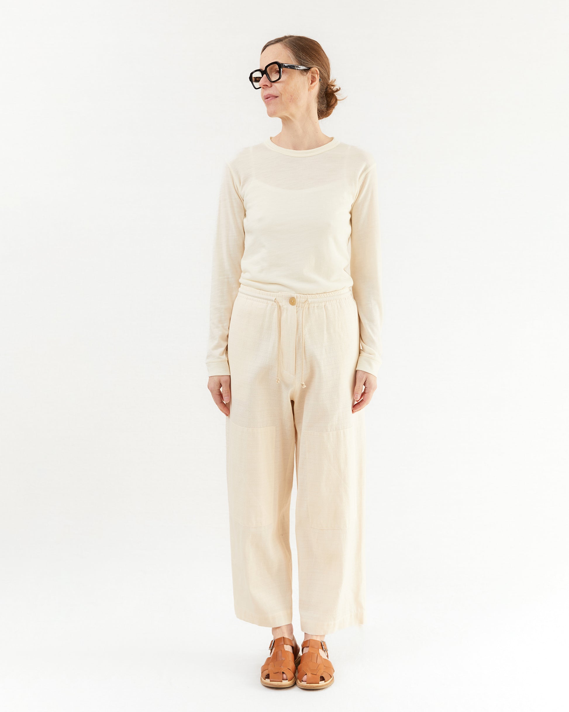 Wright + Doyle Gatherers Trousers in Alabaster