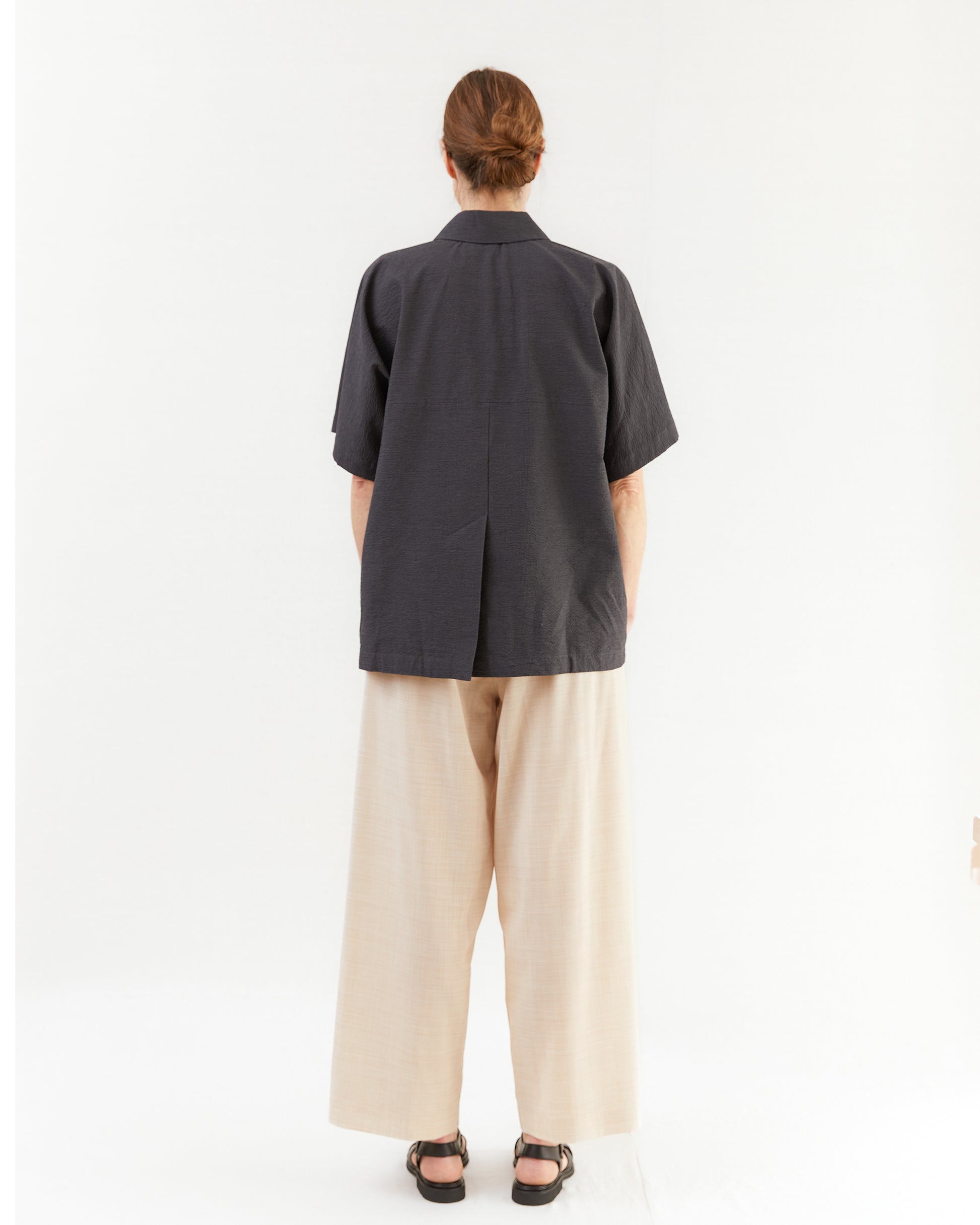 Wright + Doyle Camp Collar Shirt in Slate