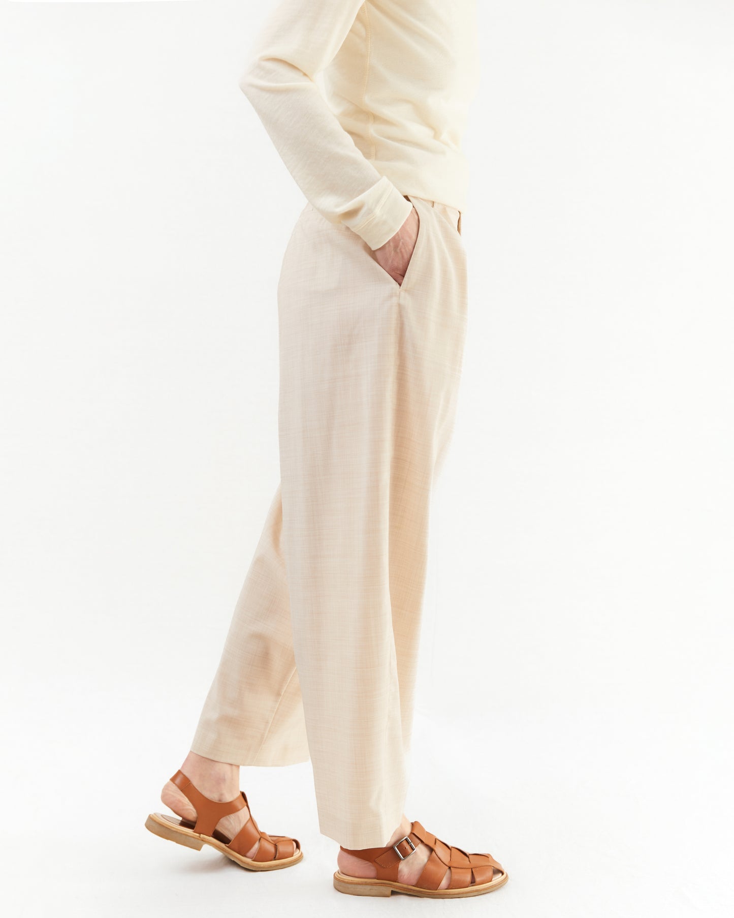 Wright + Doyle Single Pleat Trousers in Hay