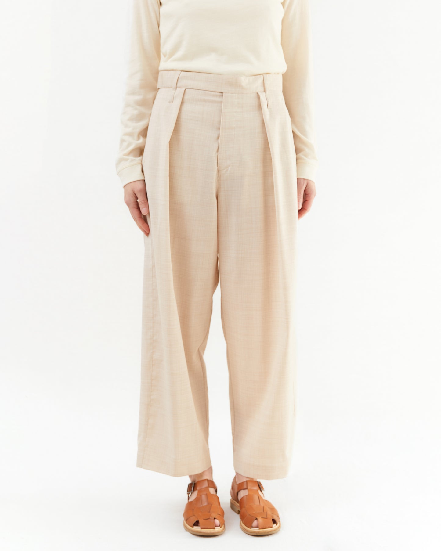 Wright + Doyle Single Pleat Trousers in Hay