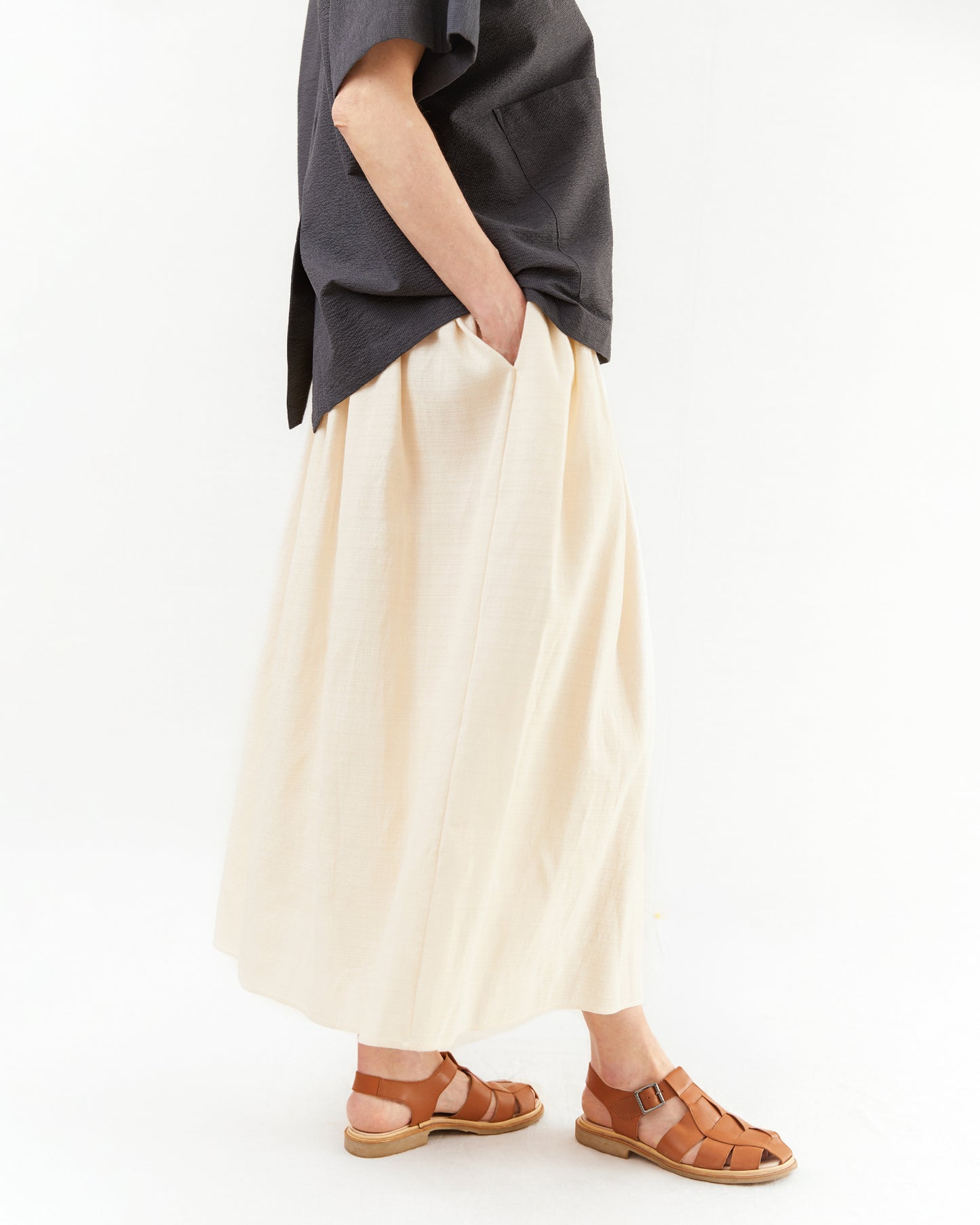 Wright + Doyle Gatherers Skirt in Alabaster