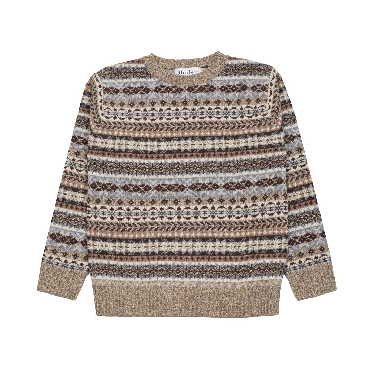 Harley Supersoft Fair Isle Jumper in Mushroom