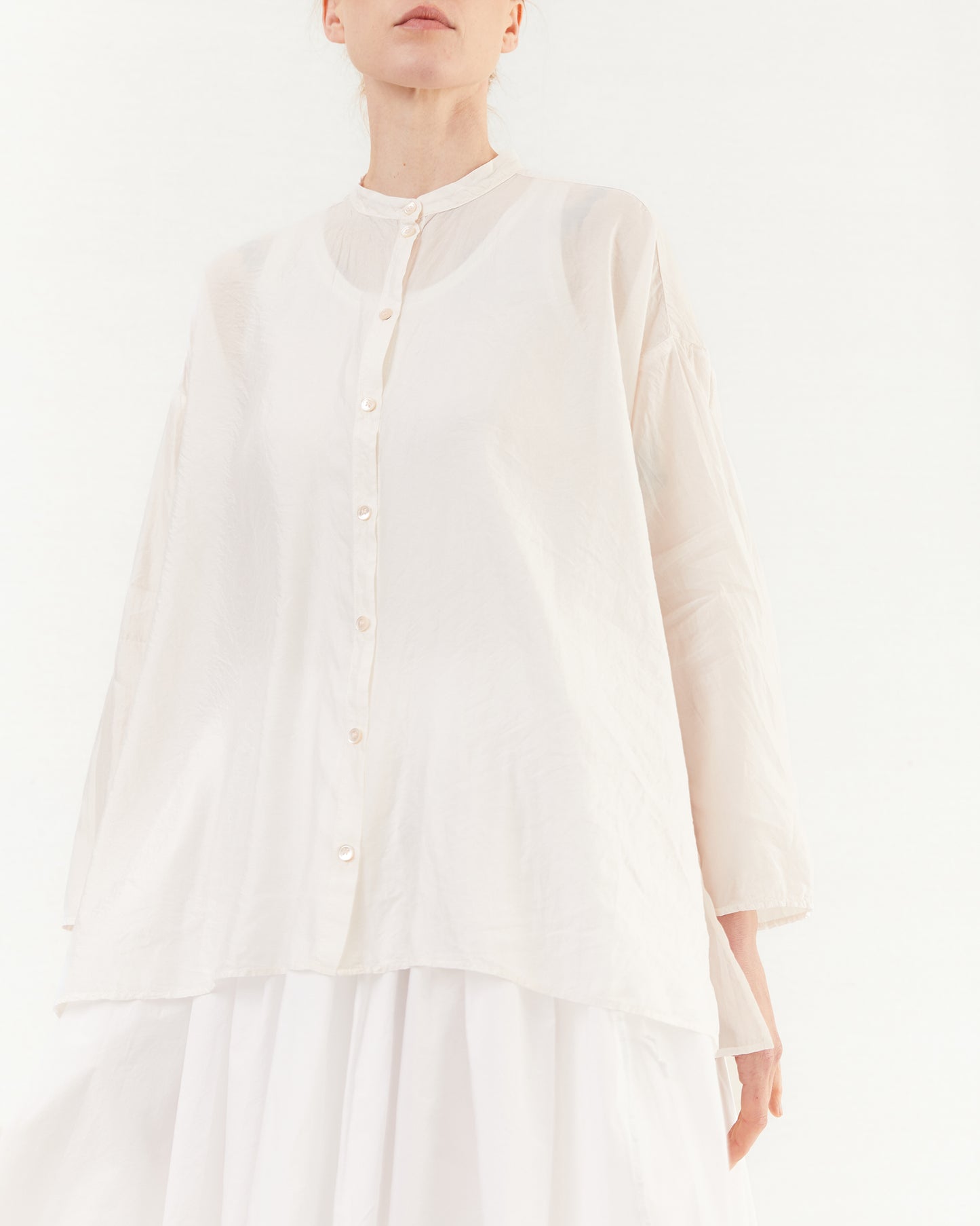 Manuelle Guibal Shirt Mao Shylk in Blush