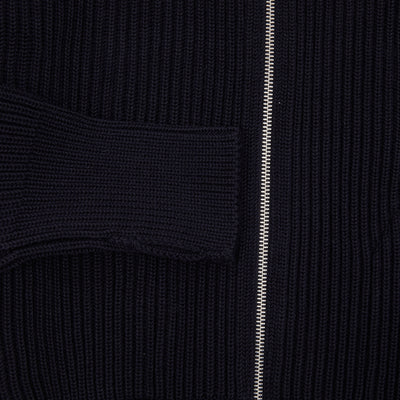 Andersen-Andersen Navy Full-Zip Sweater in Navy Blue