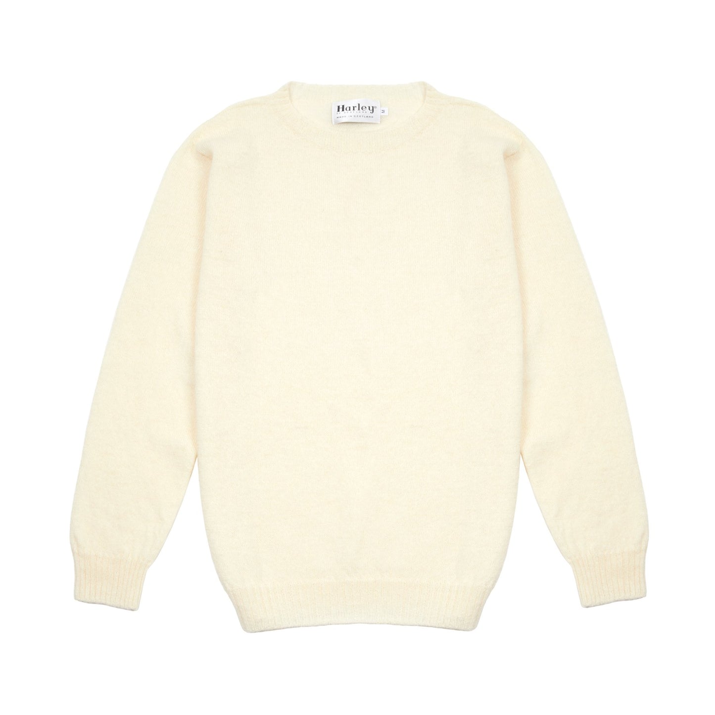 Harley Crew-Neck Voe True Shetland Jumper in White