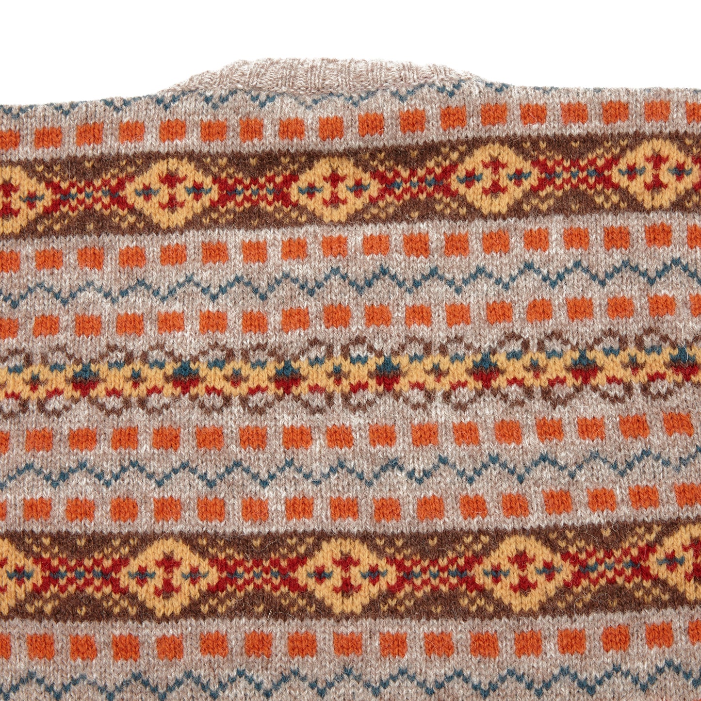 Jamieson's Crew-neck Fair Isle Jumper in Orange