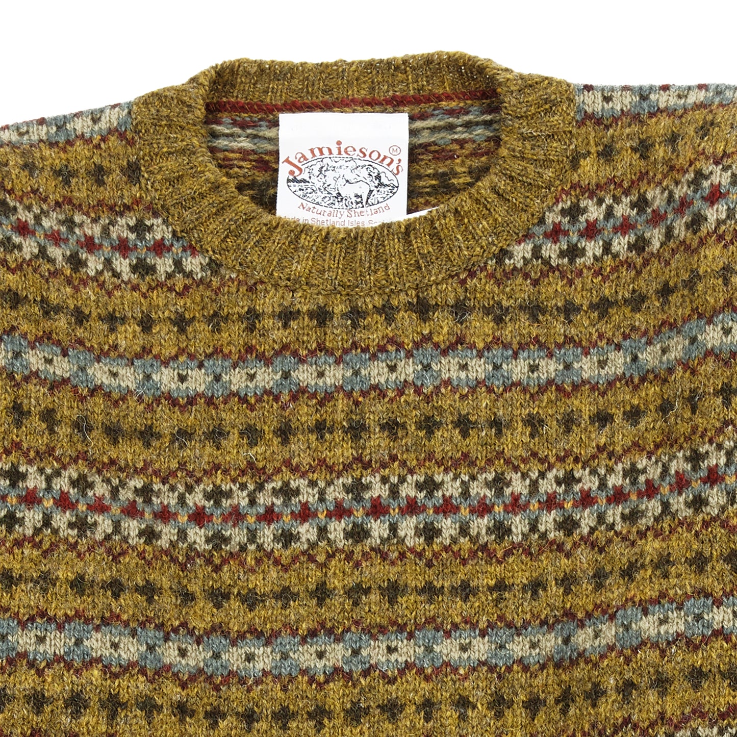 Jamieson's Crew-Neck Fair Isle Jumper in Kelp