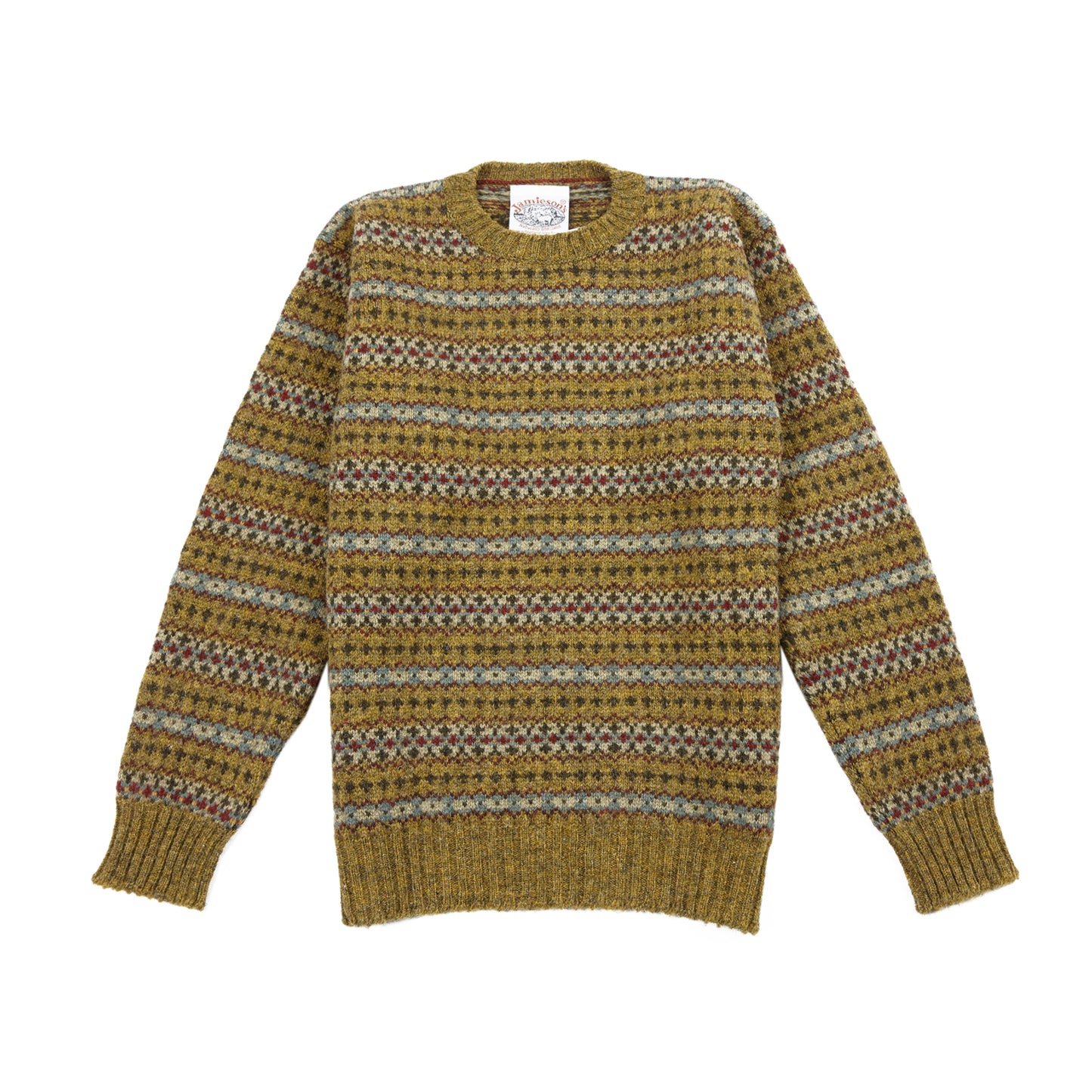 Jamieson's Crew-Neck Fair Isle Jumper in Kelp