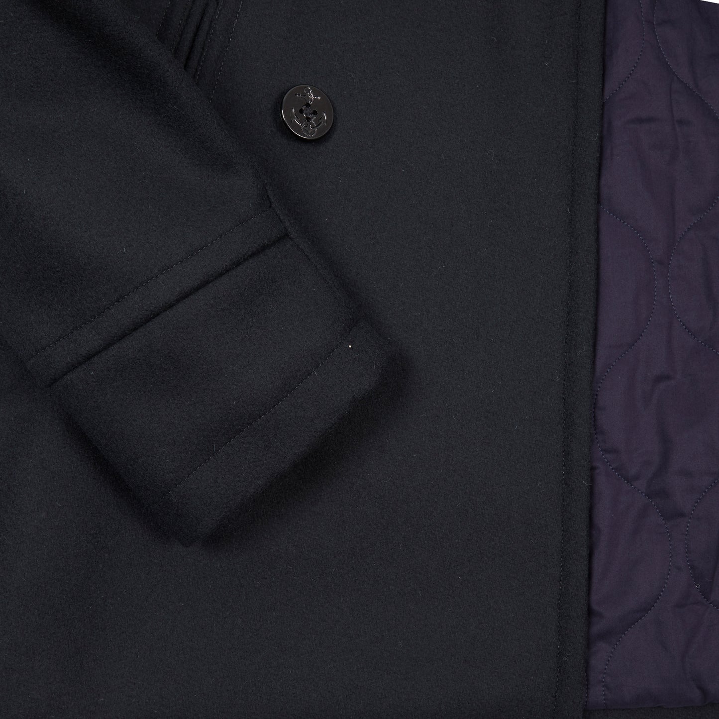 Manifattura Ceccarelli New Wool Pea Coat in Navy
