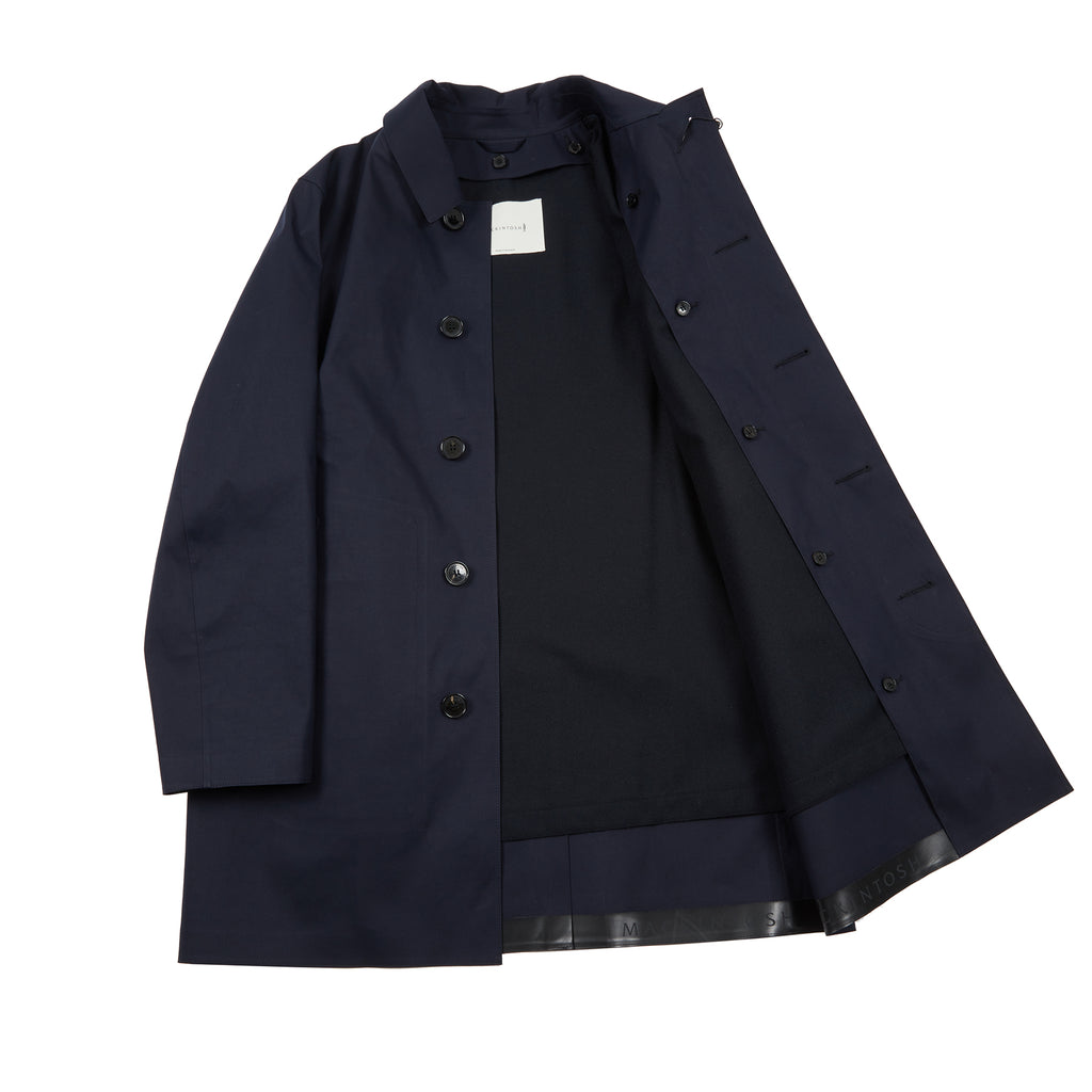 Mackintosh Dunoon Bonded Cotton Raincoat with Wool Liner in Navy