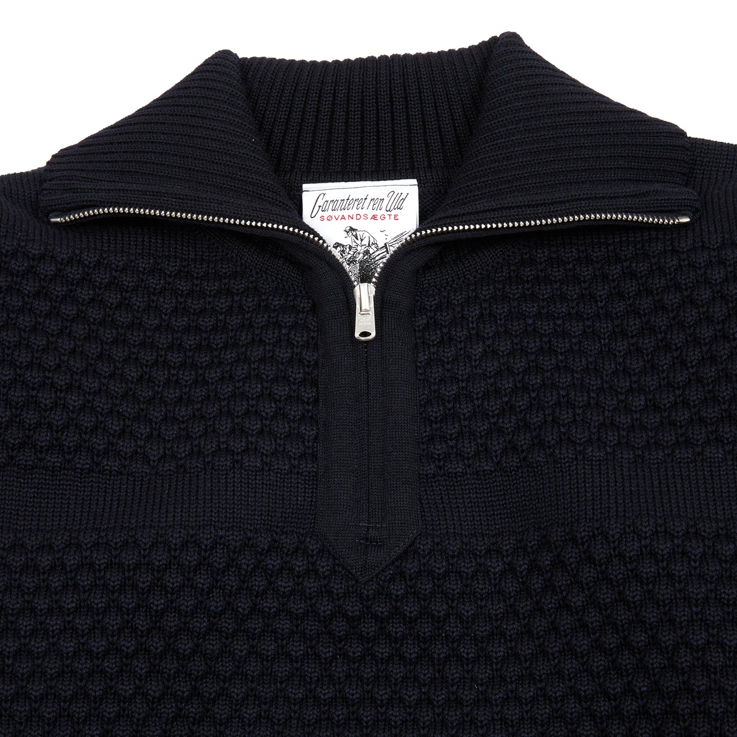 SNS Herning Fisherman Short Zip Sweater in Navy