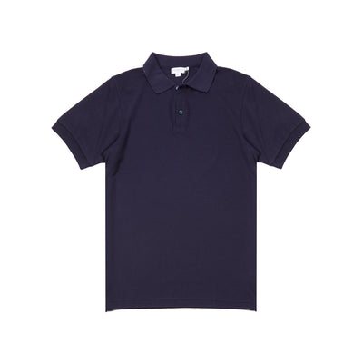 Sunspel Cotton Piqué Polo Shirt in Navy