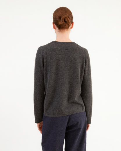 Apuntob Cashmere Cardigan in Anthracite Grey