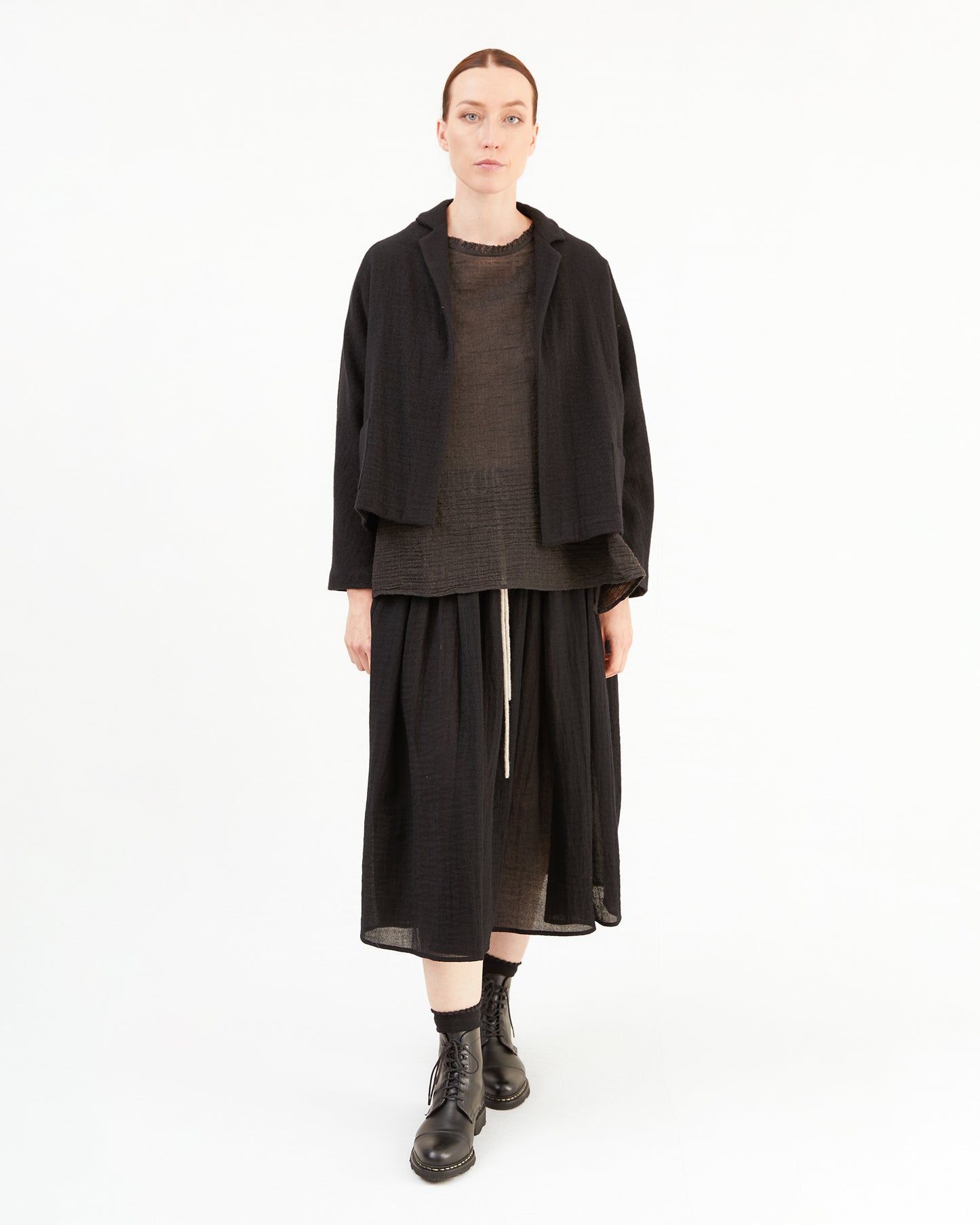 Apuntob Wool Skirt in Black
