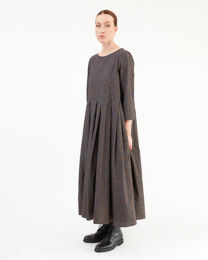 Apuntob Floral Dress in Anthracite Grey
