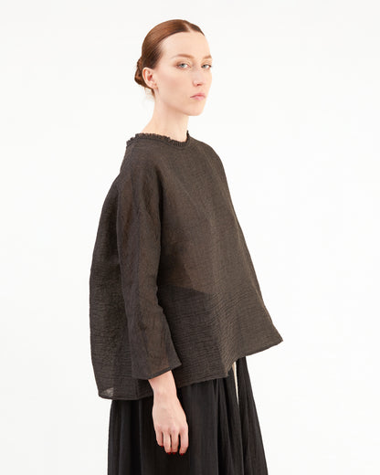 Apuntob Linen Wool Shirt in Chocolate