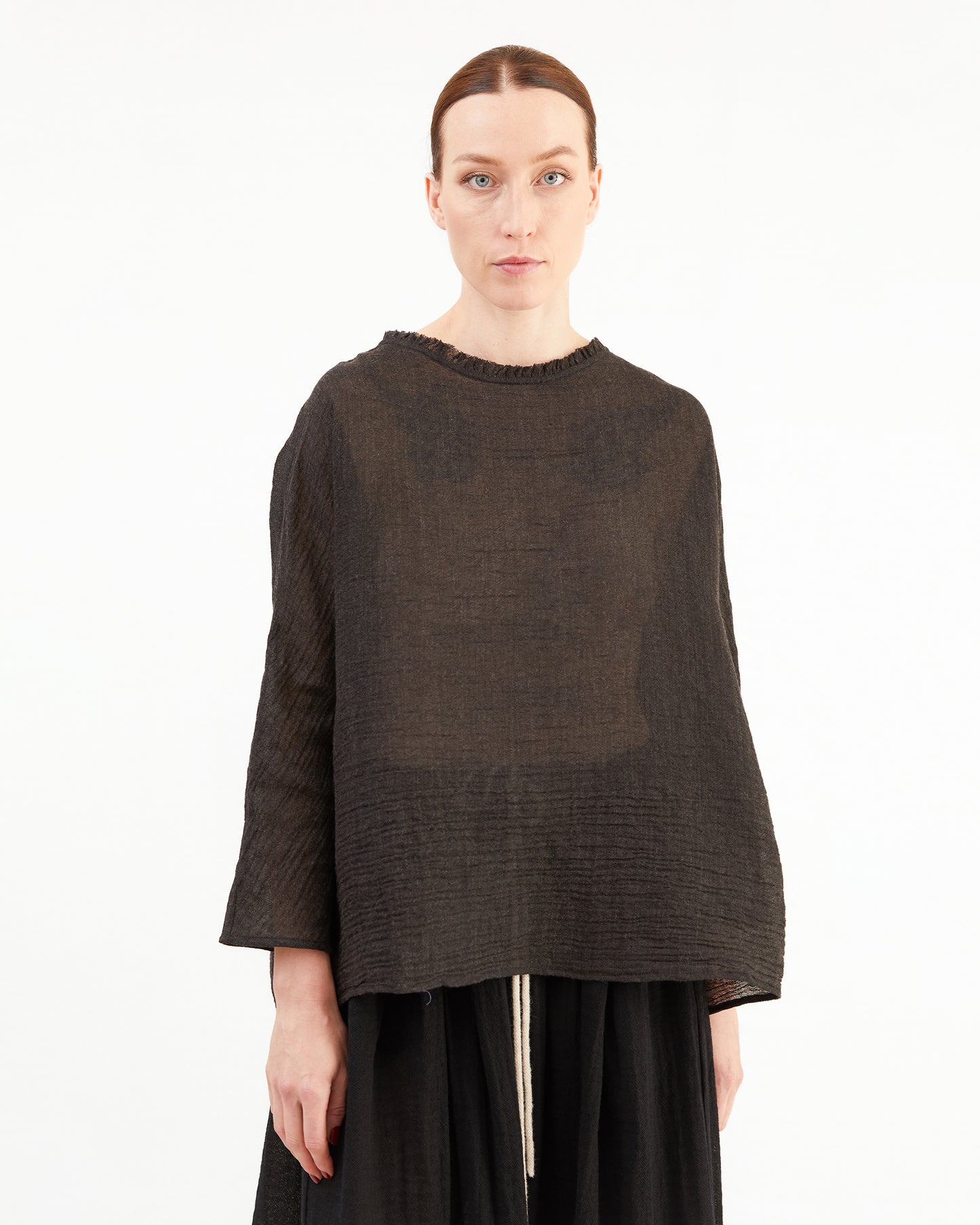 Apuntob Linen Wool Shirt in Chocolate