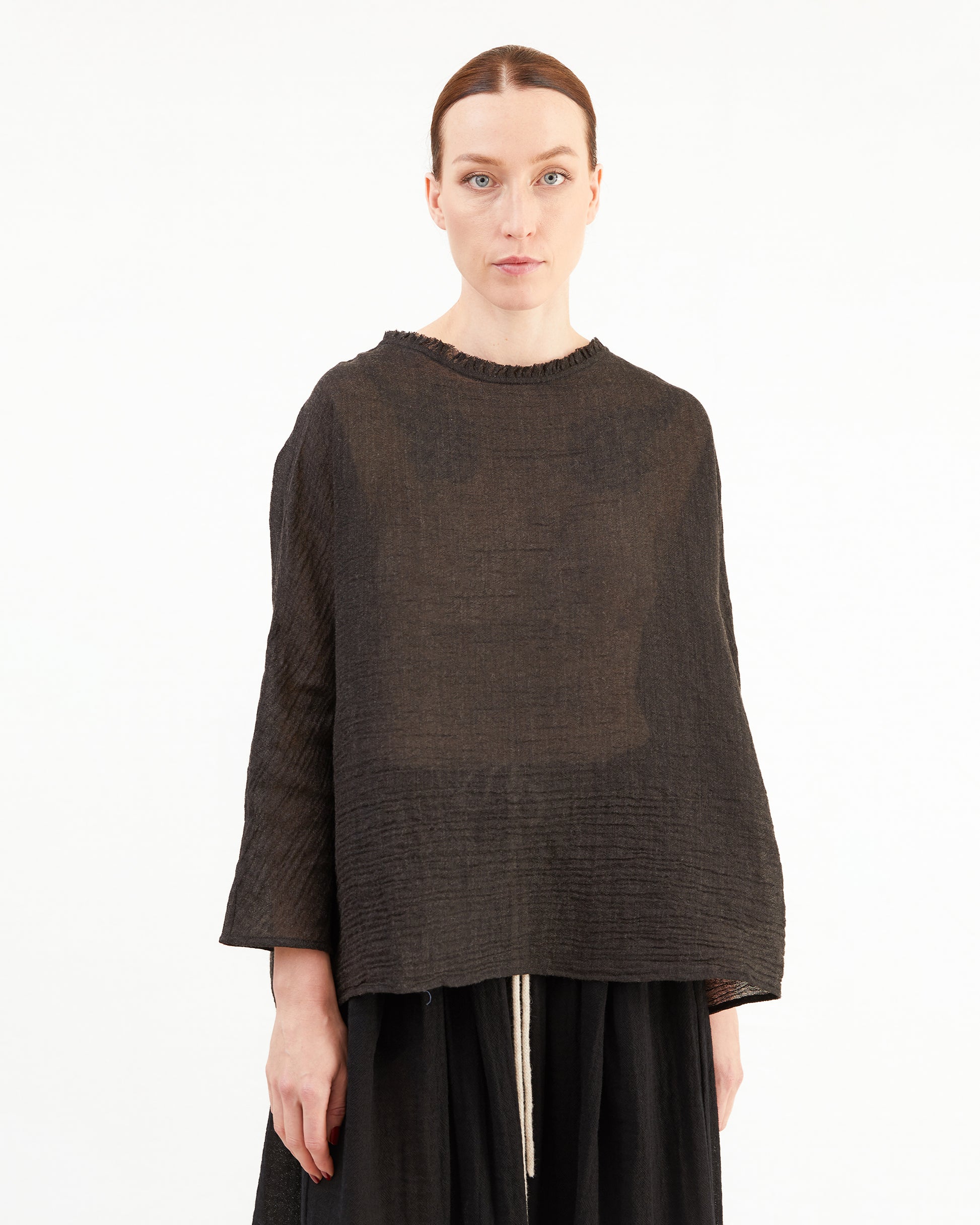 Apuntob Linen Wool Shirt in Chocolate