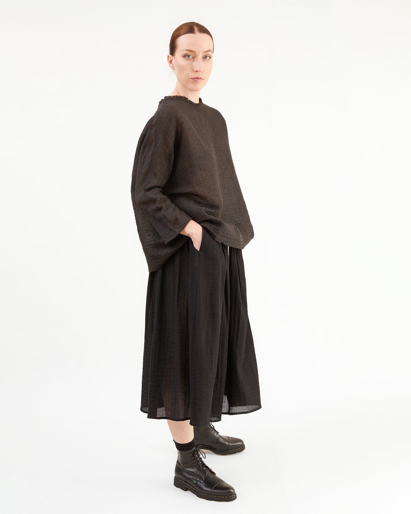 Apuntob Linen Wool Shirt in Chocolate