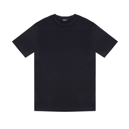 Albeni Classic Short Sleeve Merino T-Shirt in Night Blue