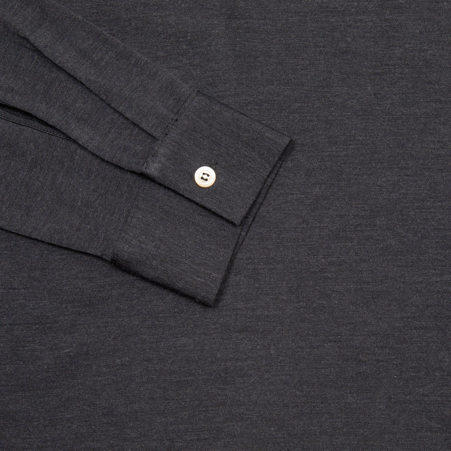 Albeni Merino Long Sleeve Polo Shirt in Charcoal Grey