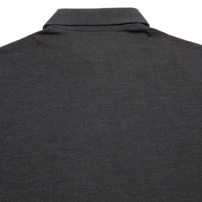 Albeni Merino Long Sleeve Polo Shirt in Charcoal Grey
