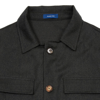 Albeni Merino Overshirt in Dark Green